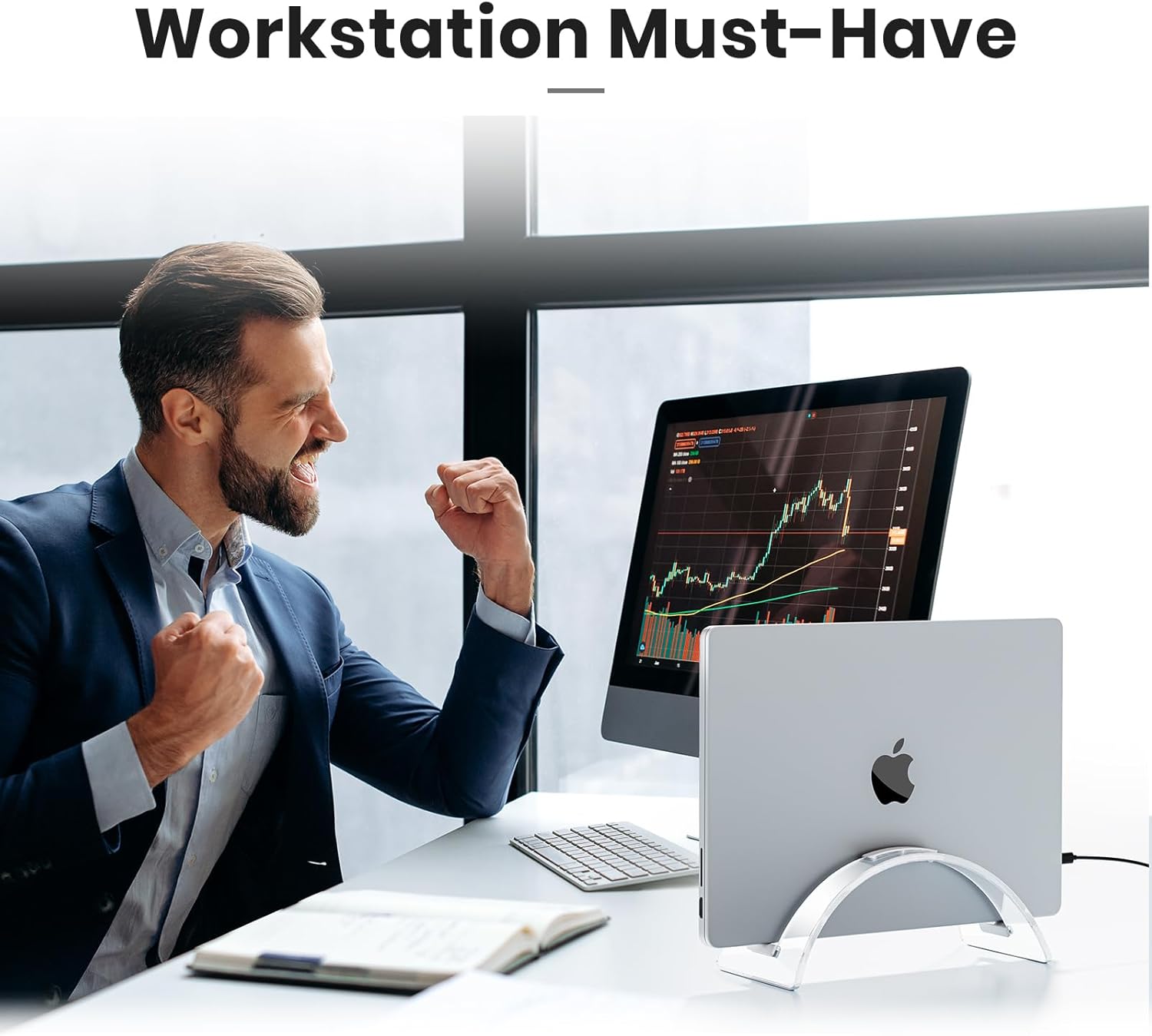 Acrylic Vertical Laptop Stand for Desk