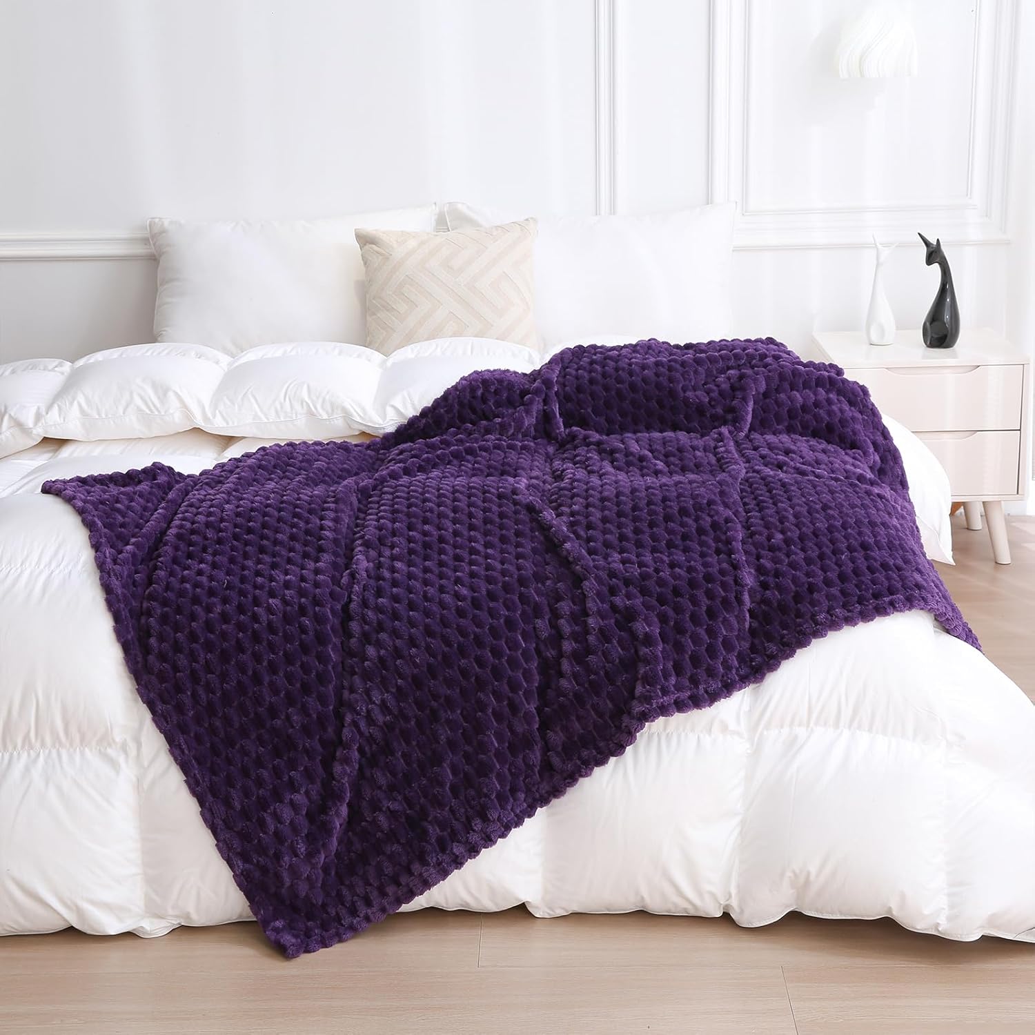 Puncuntex Hot Pink Throw Blanket  for Mom Fuzzy