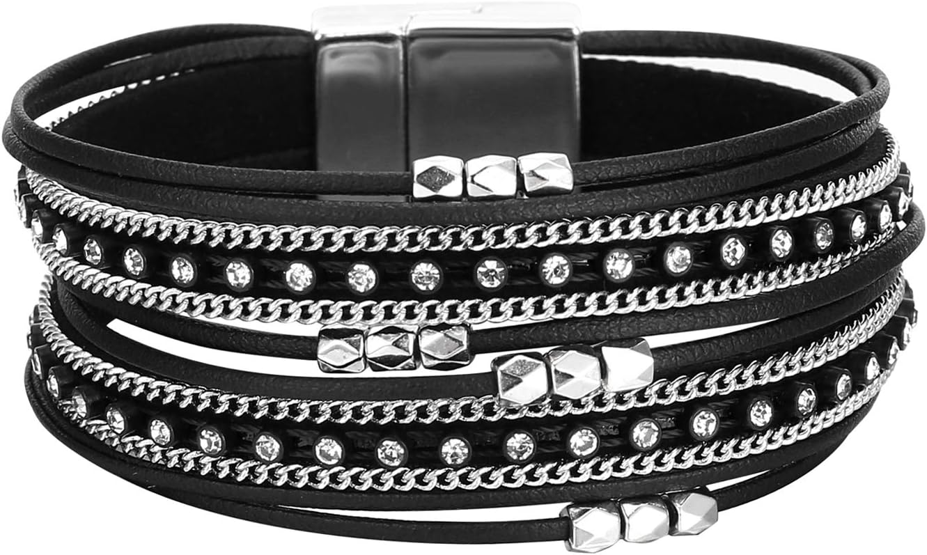 Fesciory Boho Leather Wrap Bracelet Women