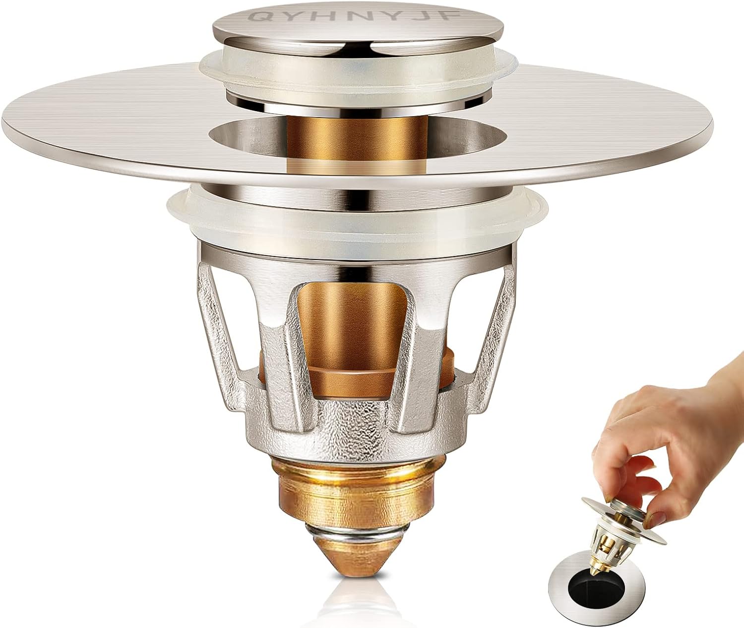 Bathroom Sink Stopper with Hair Catcher