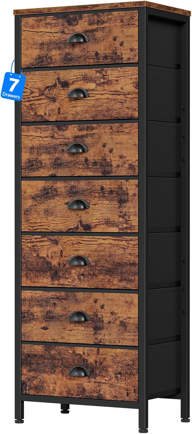 Furnulem White Tall Dresser for Bedroom Storage Tower