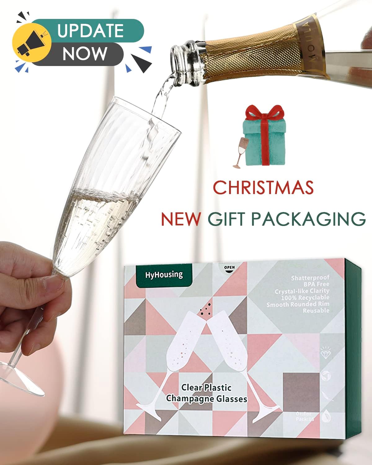 New Year Party Champagne Glasses Set