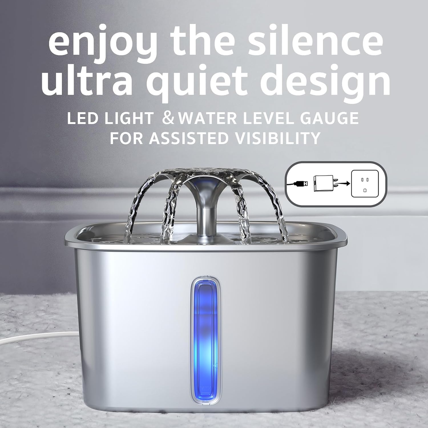 Veken 95oz Stainless Steel Cat Water Fountain