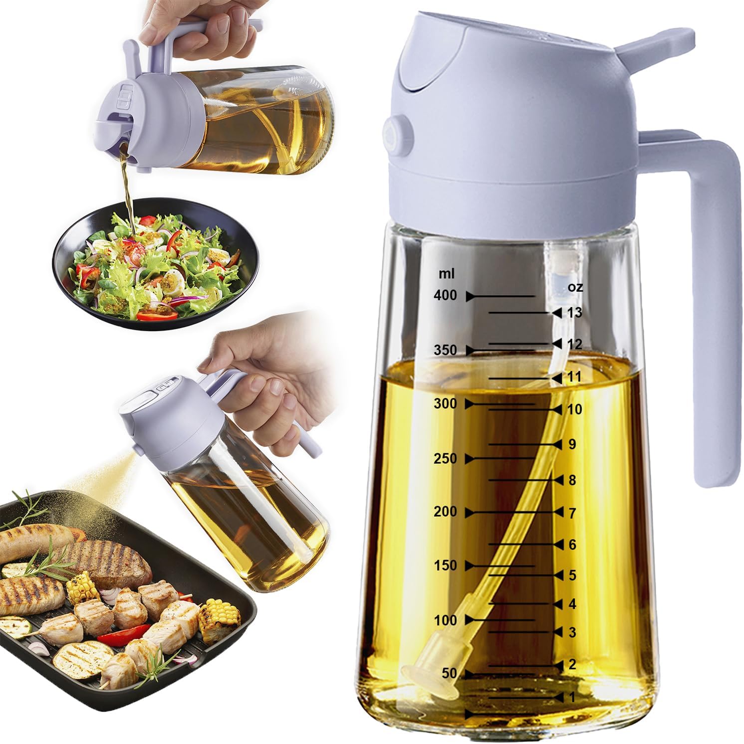 TrendPlain 16oz/470ml Glass Olive Oil Sprayer for Cooking