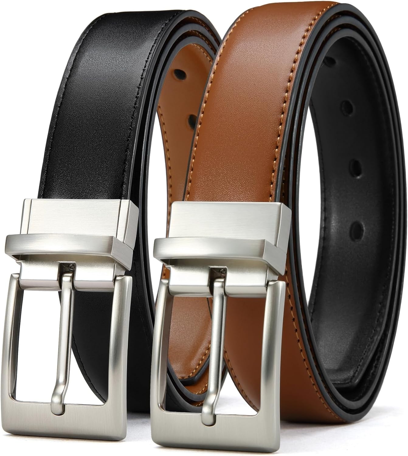 CHAOREN Boys Reversible Leather Belt Kids Dress Belt