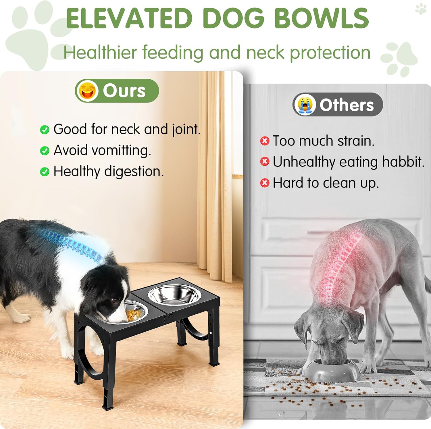 XIAZ Elevated Dog Bowl Stand Dog Food & Water Dish
