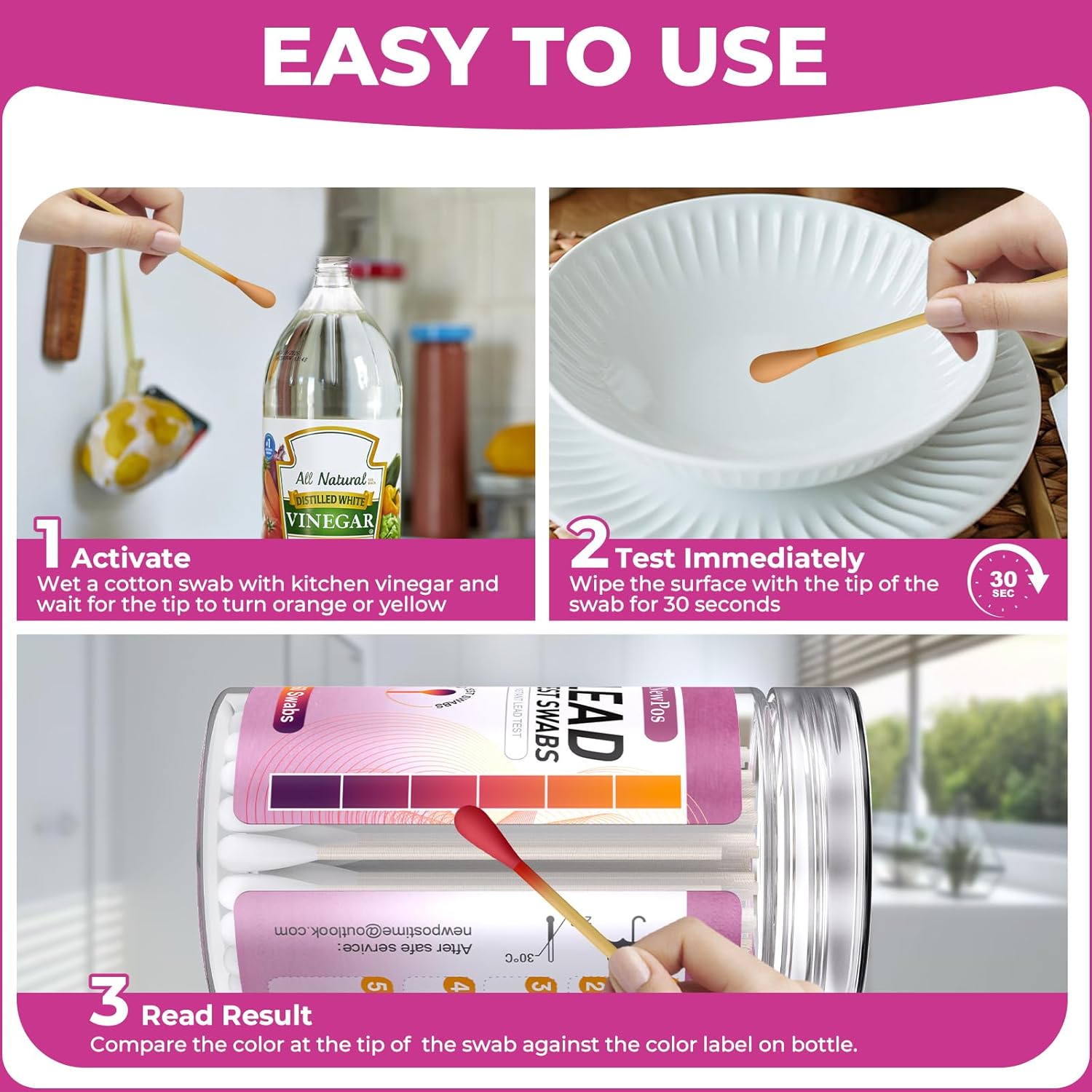 Lead Test Kit: 30 Swabs Accurately Formulated Lead Paint