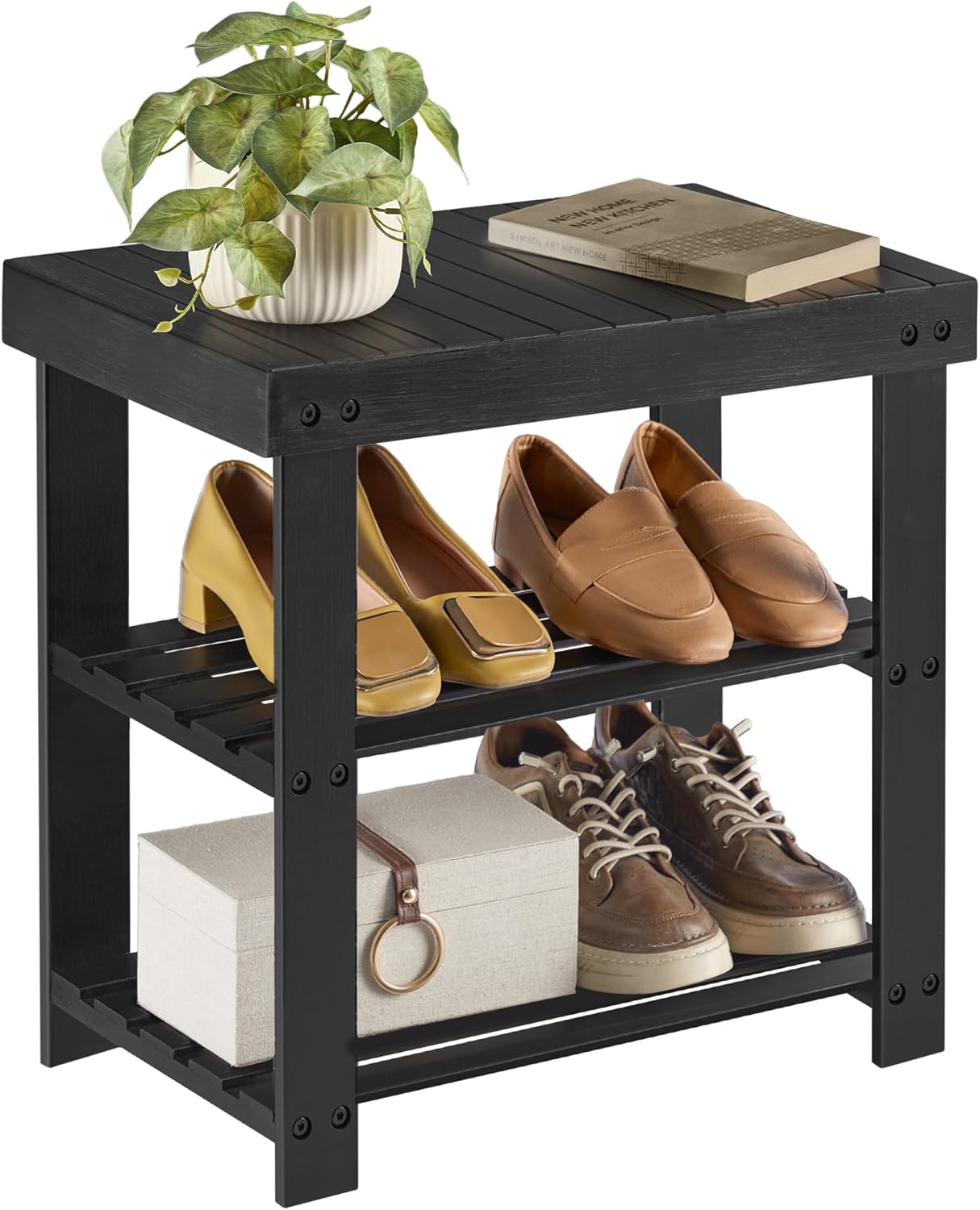 SONGMICS Shoe Rack Bench for Home