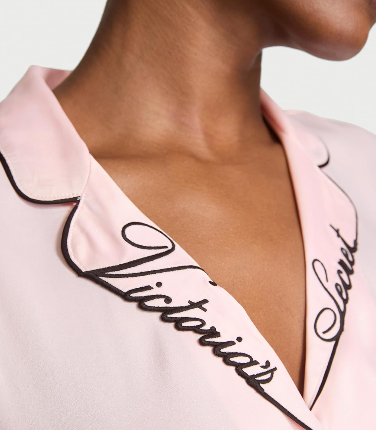 Victoria's Secret Satin Pajama Set Short Sleeve Button Down