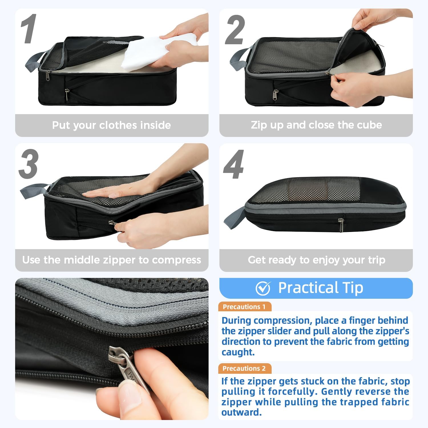 BAGAIL Compression Packing Cubes Travel Organizers