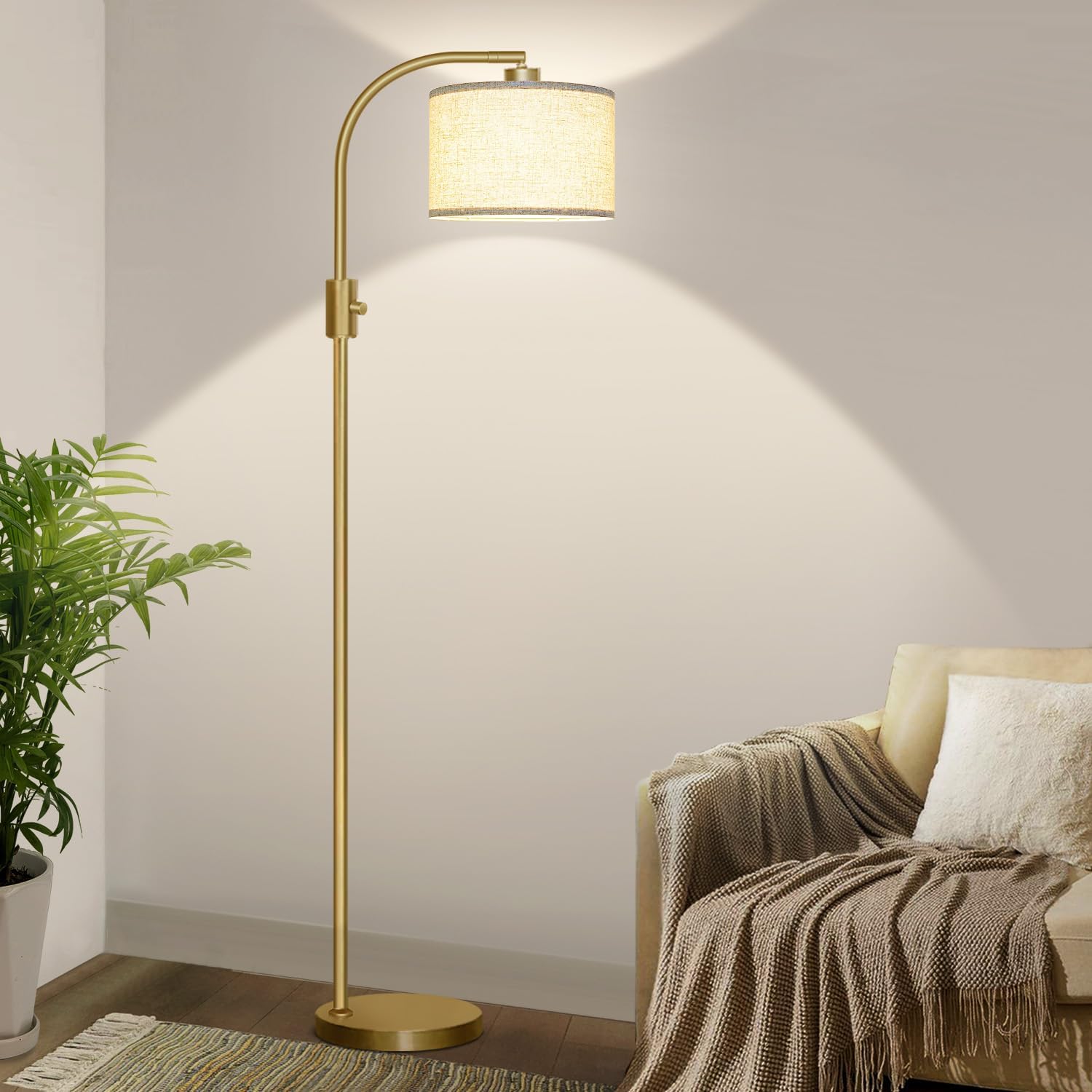 Nintiue Upgraded Modern Arc Dimmable Tall Standing Floor Lamp