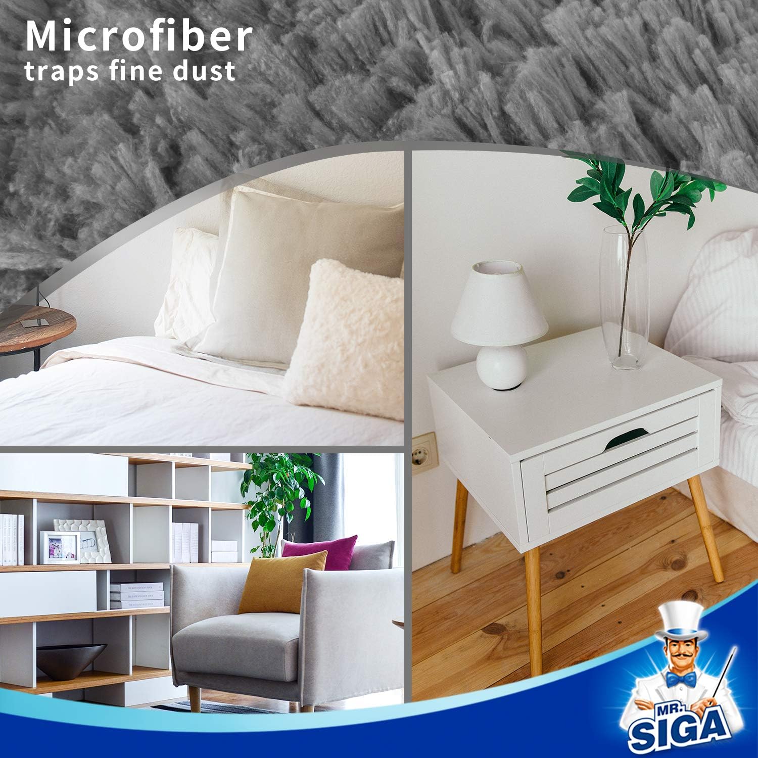 MR.SIGA Washable Microfiber Cleaning Duster