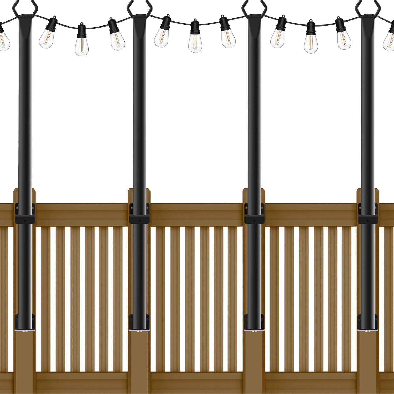 String Light Poles Outdoor String Light Pole with Hooks