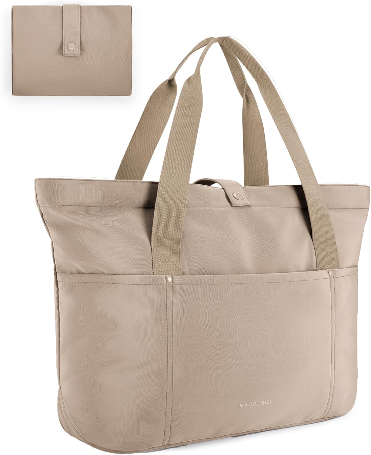 BAGSMART Foldable Tote Bag for Women – Large Travel & Work Handbag