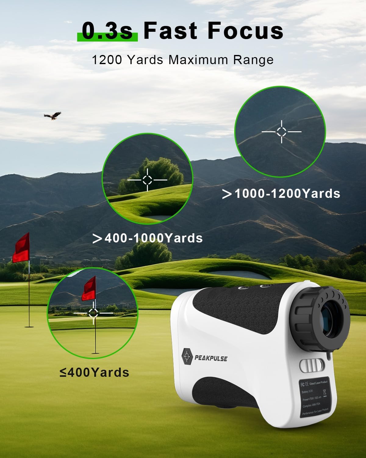 Golf Rangefinder Yards Golfing 6X Magnification