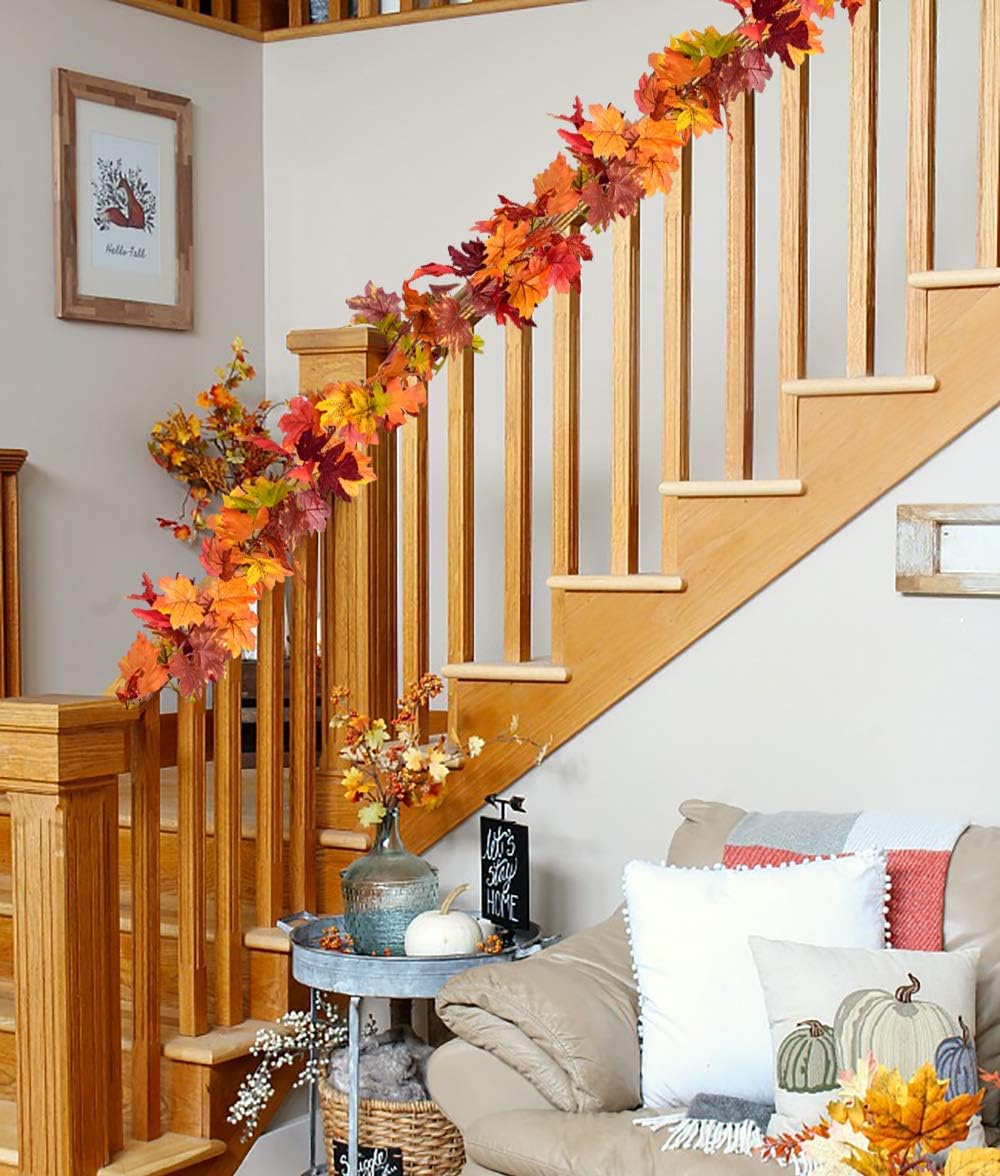 DearHouse 2 Pack Fall Garland Maple Leaf
