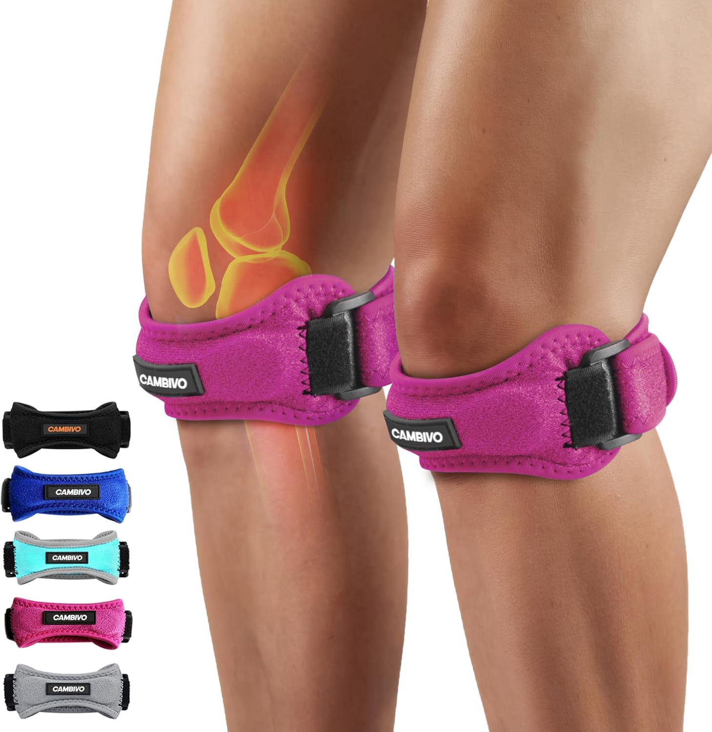 CAMBIVO 2 Pack Knee Braces for Women and Men