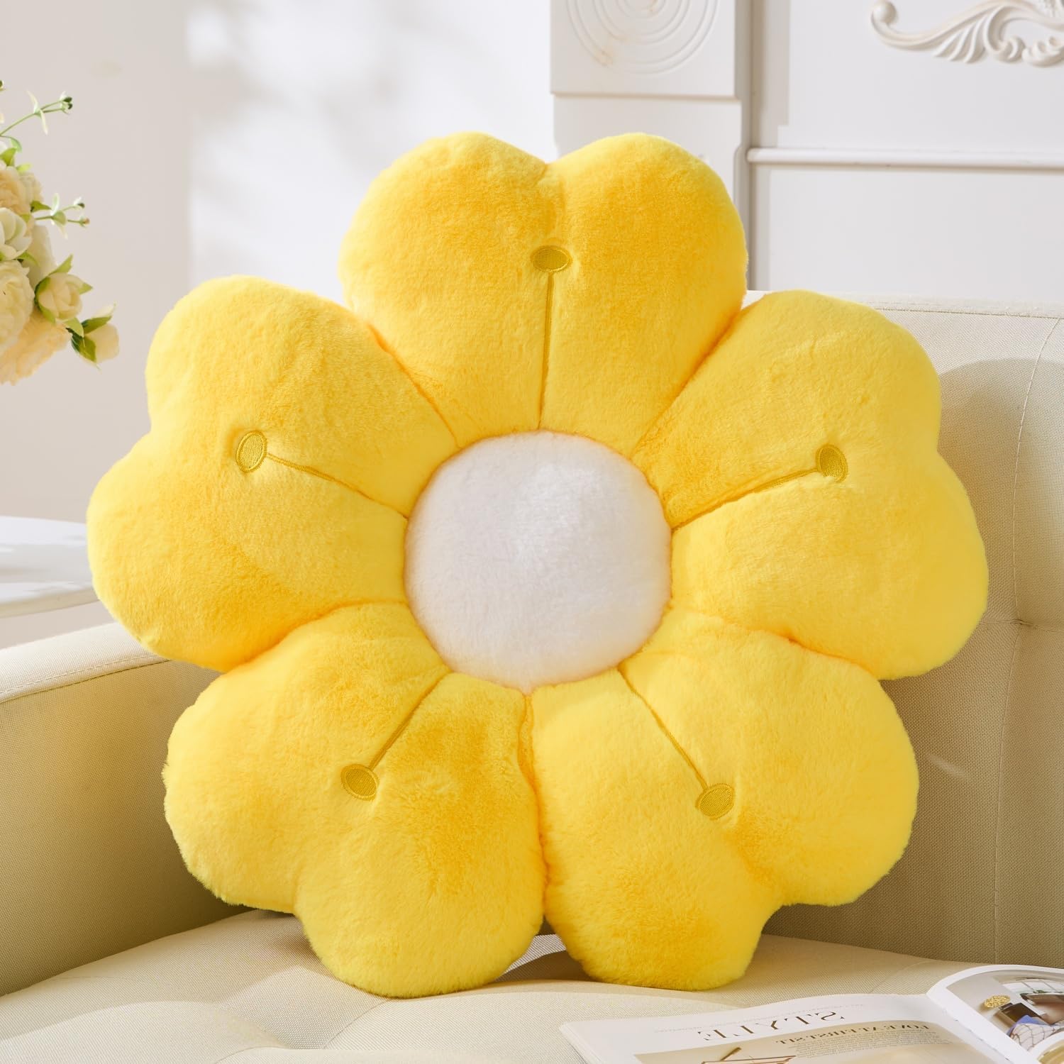 Pink Flower Pillow Flower Shaped