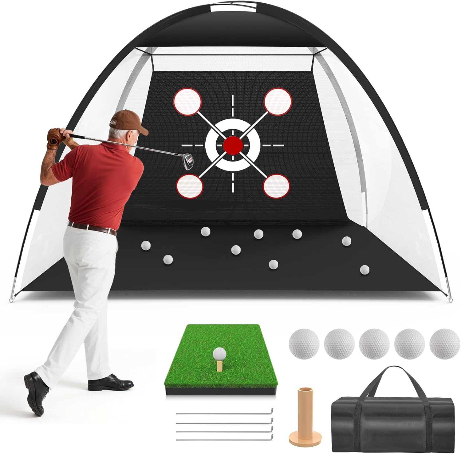 Golf Net 10x7ft Golf Hitting Net with Multiple Targets