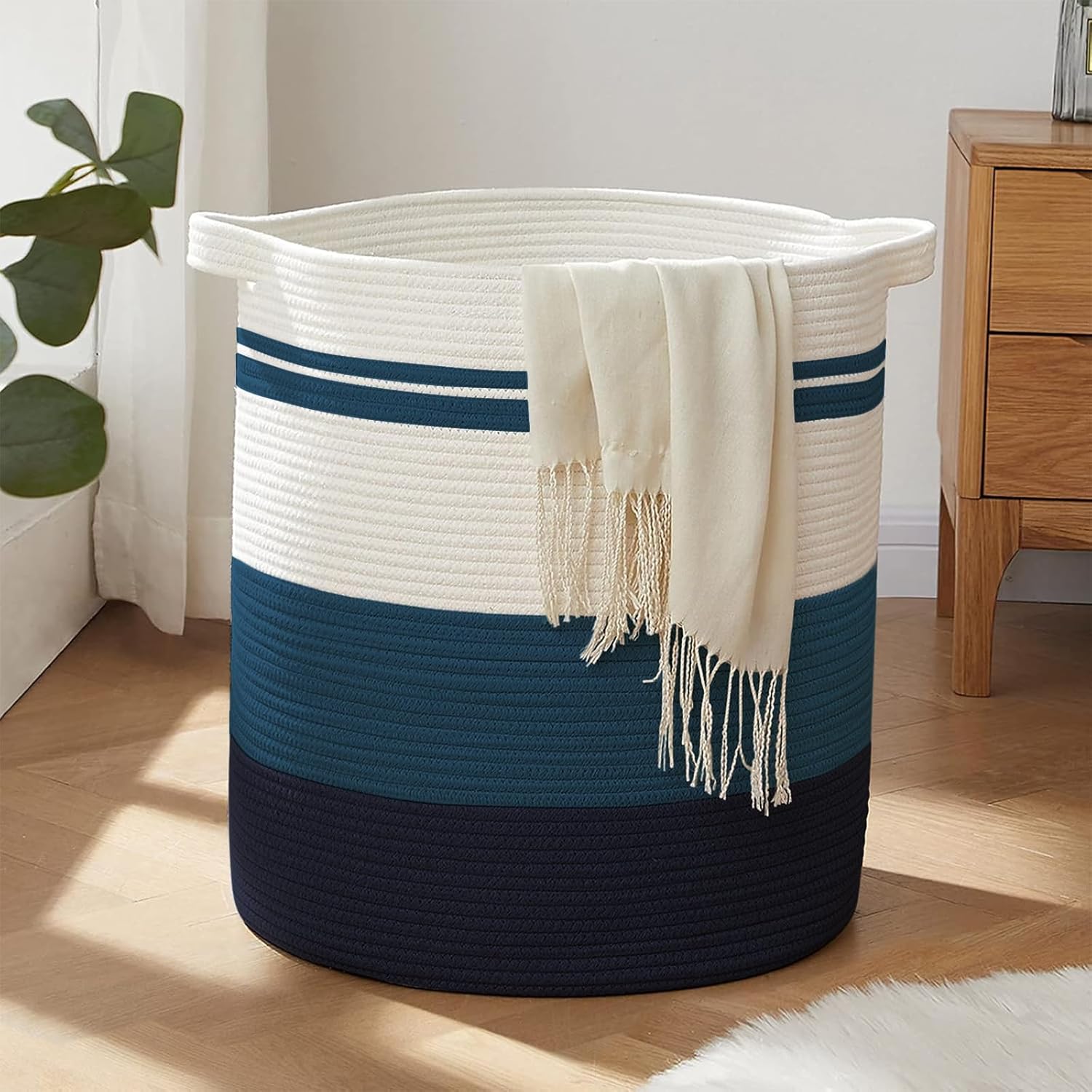 OIAHOMY 80L Laundry Baskets Hamper with Handles