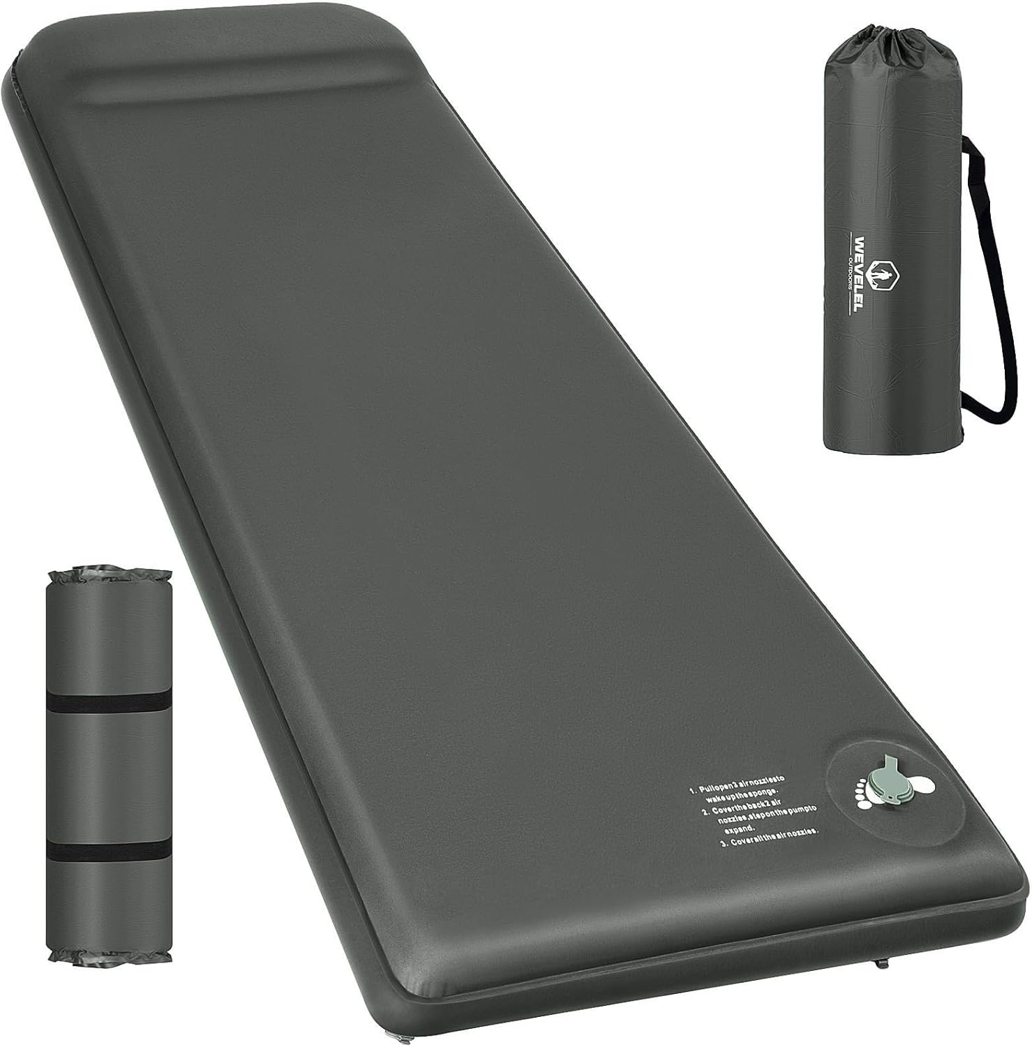Memory Foam Camping Pad Sleeping Mat with Pillow