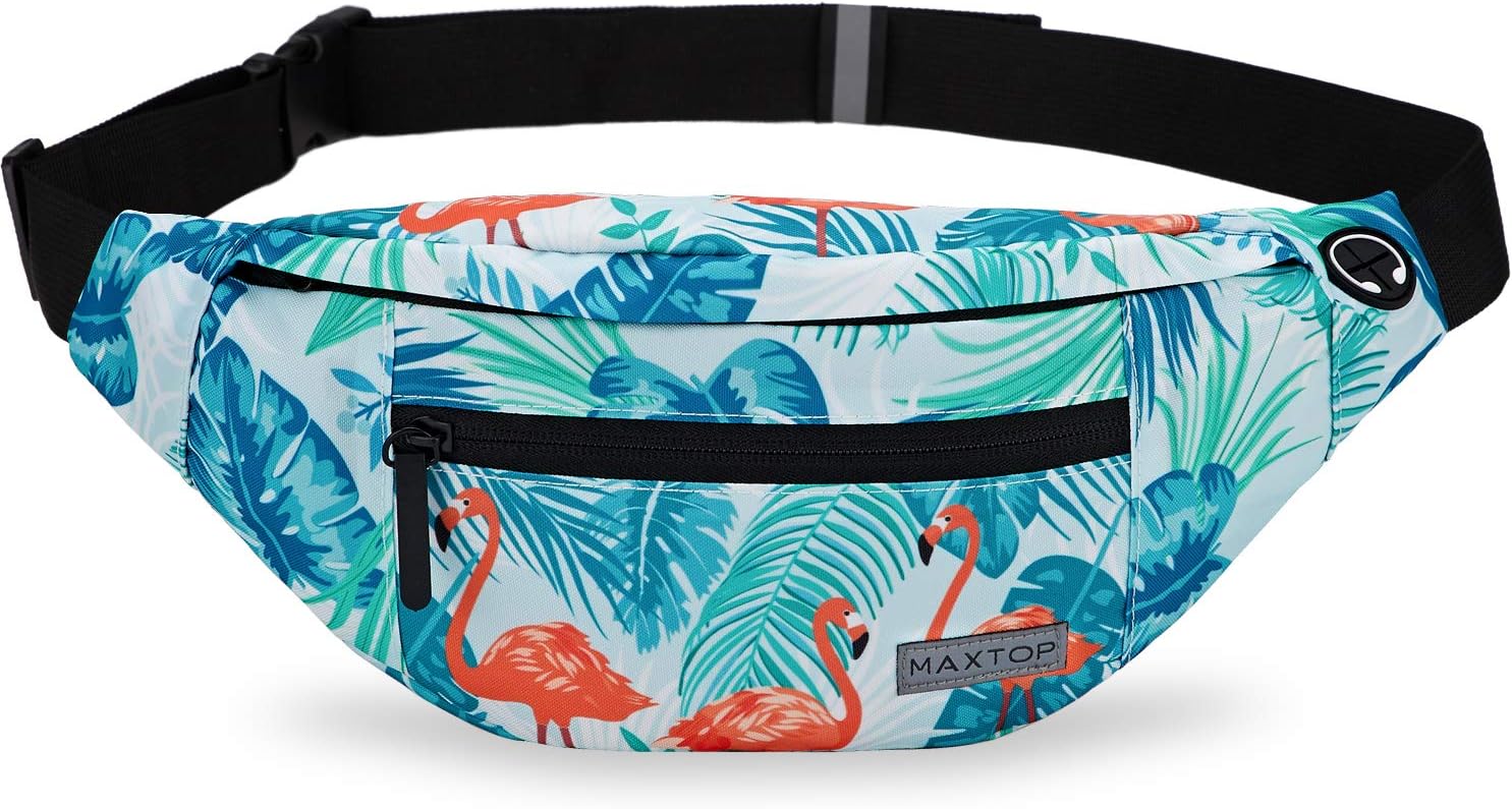 MAXTOP Large Crossbody Fanny Pack with 4-Zipper Pockets