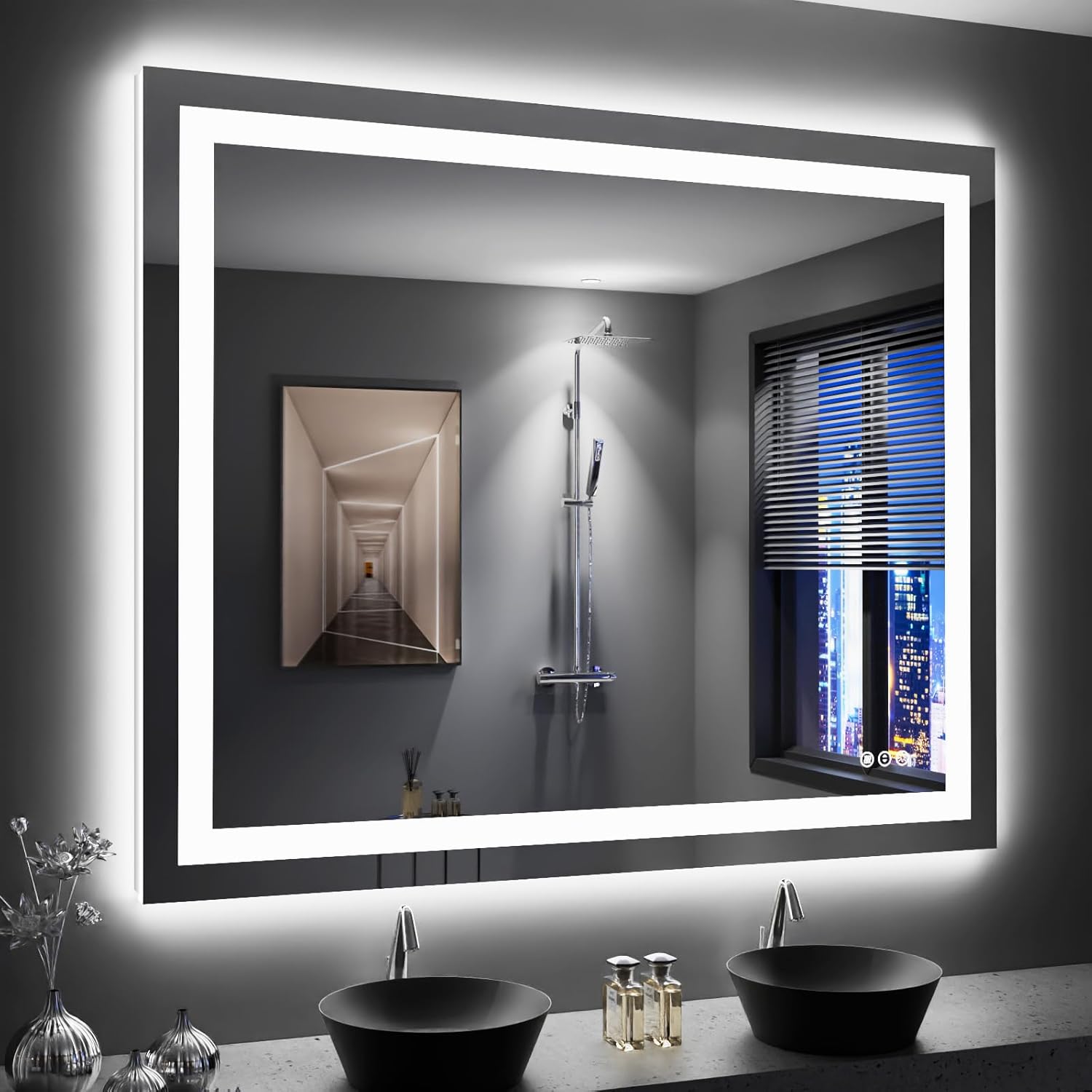 LOAAO 24X32 LED Bathroom Mirror with Lights