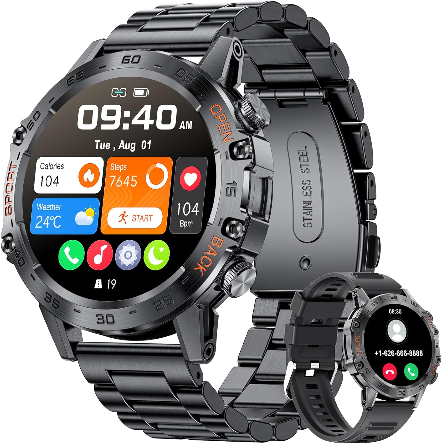 Military Smart Watch for Men HD Touchscreen