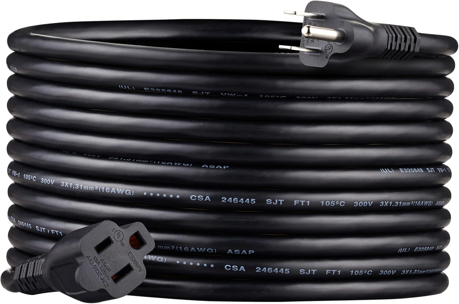 Extension Cord, 25 Ft, 3 Prong Outlet Extender