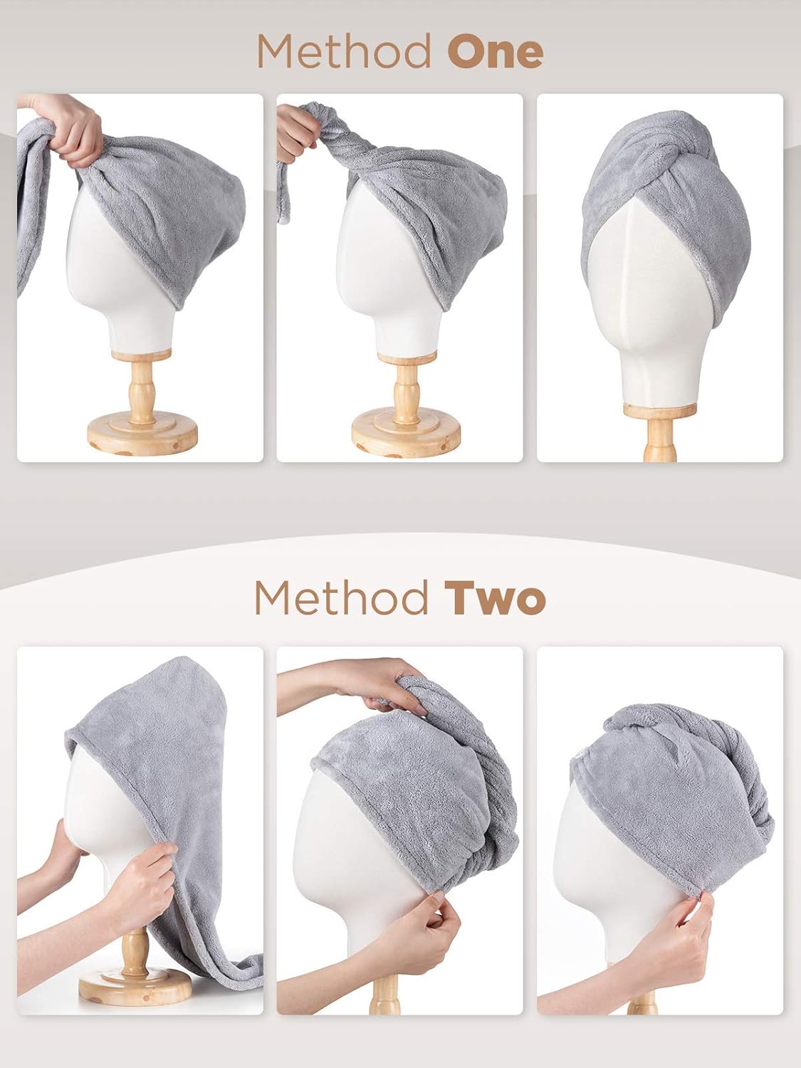 Hicober Microfiber Hair Towel Wraps