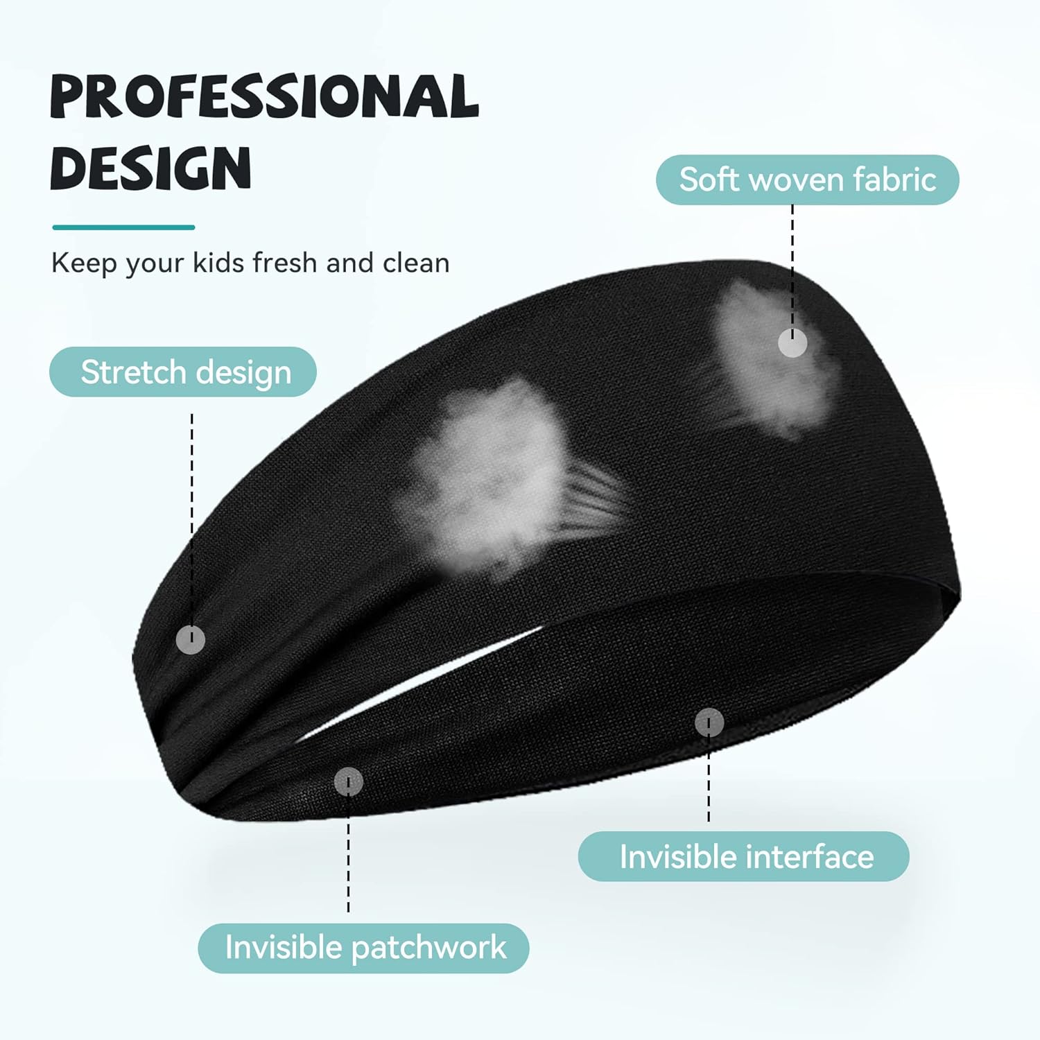 ChezMax 6 PCS Sweatbands for Kids