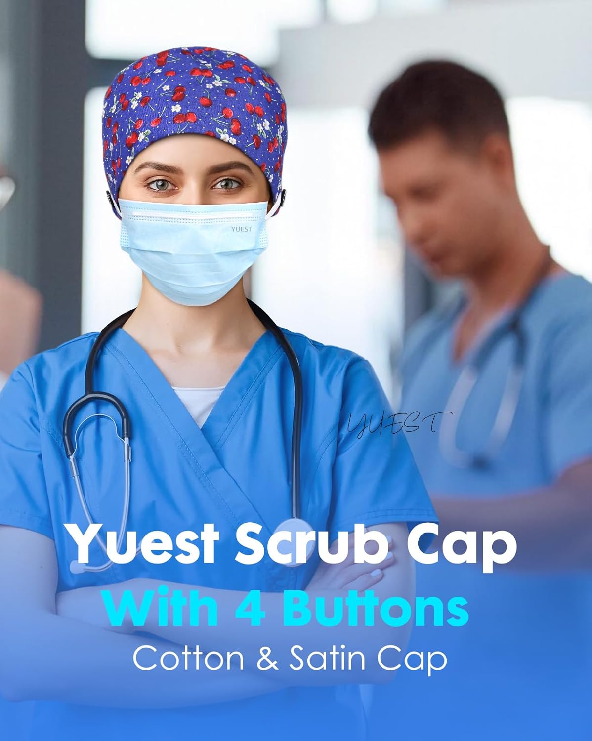 Scrub Caps Women Satin Lined Ponytail Surgical Caps