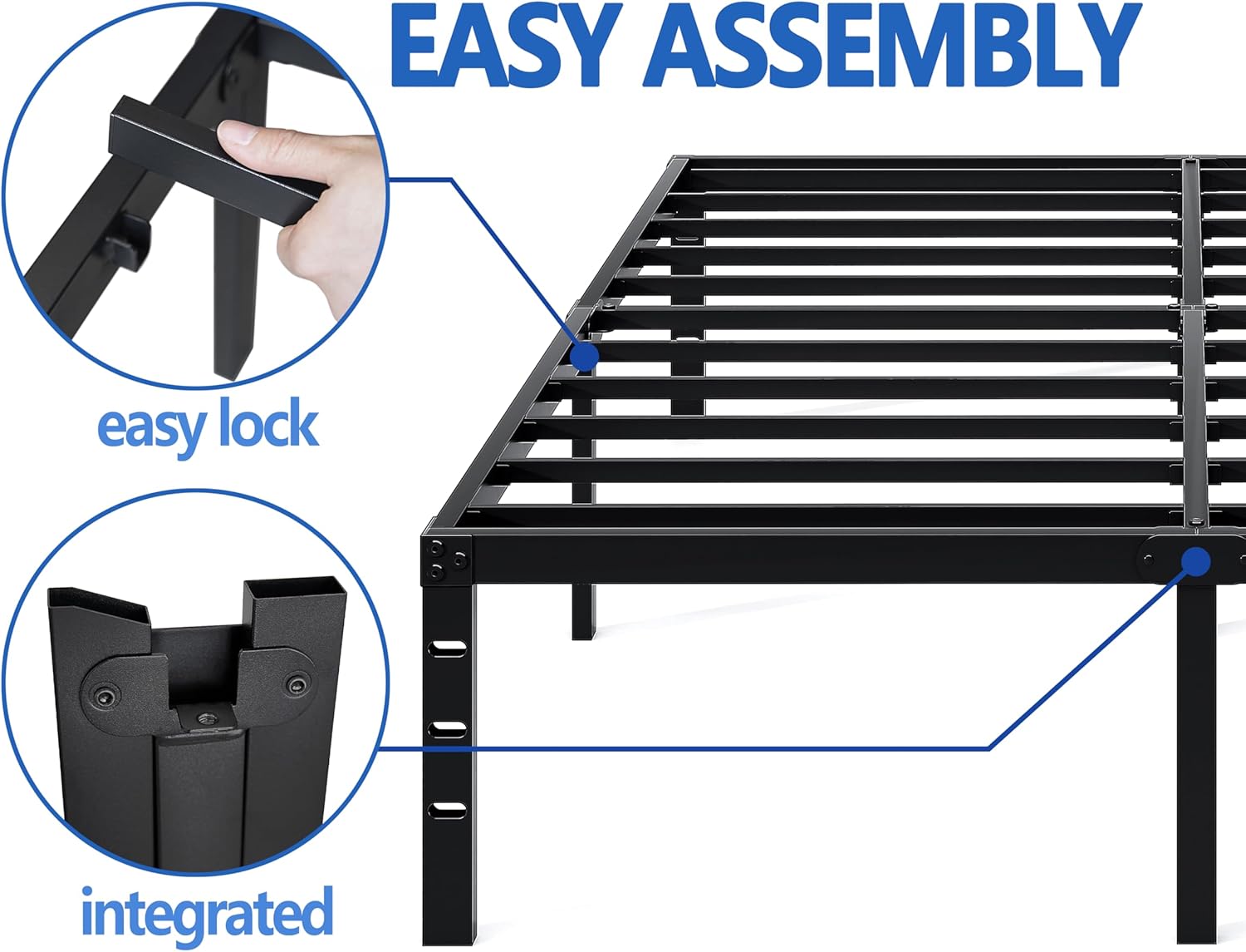 Metal Bed Frame Full Size Bed Frame with Storage Space