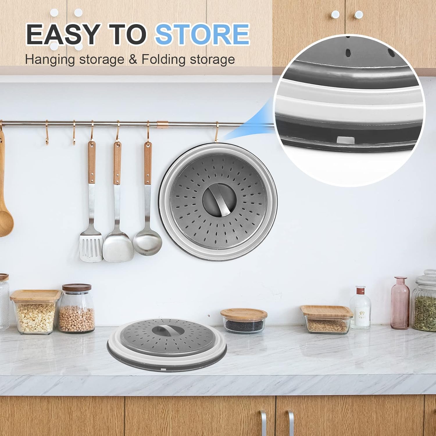 10 Inch Microwave Food Cover & Collapsible Silicone Mat