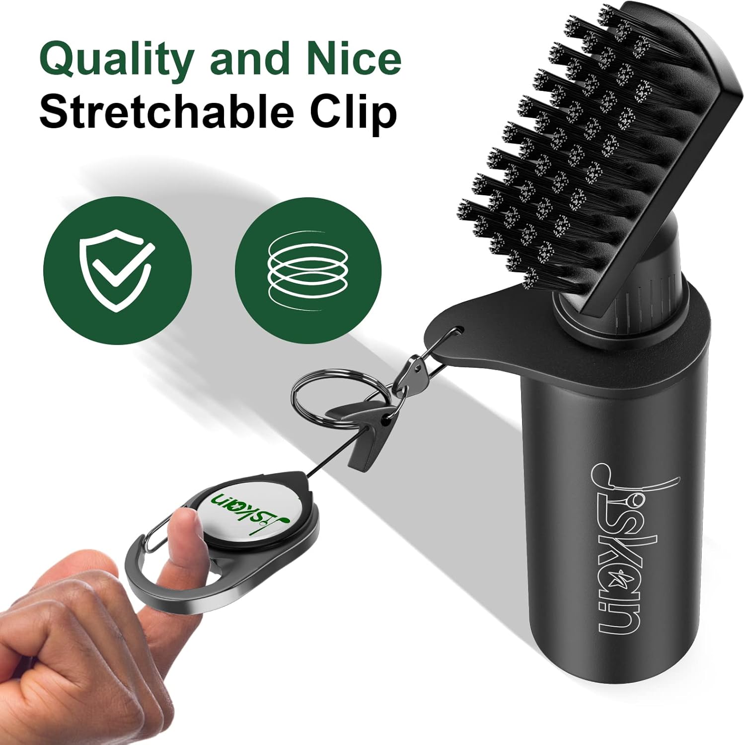 Pro Golf Club Brush Cleaner with Retainer Clip