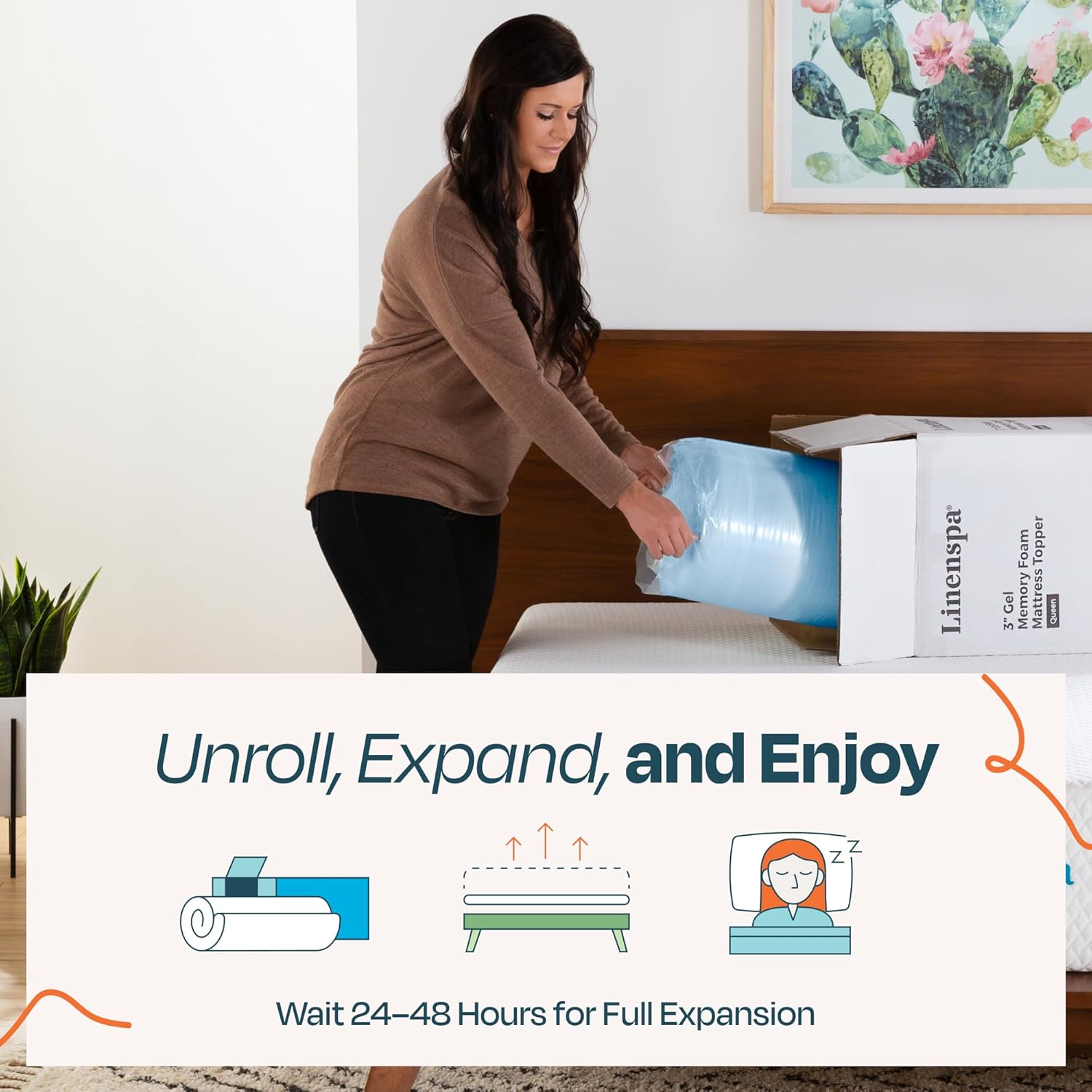 Linenspa Memory Foam Mattress Topper