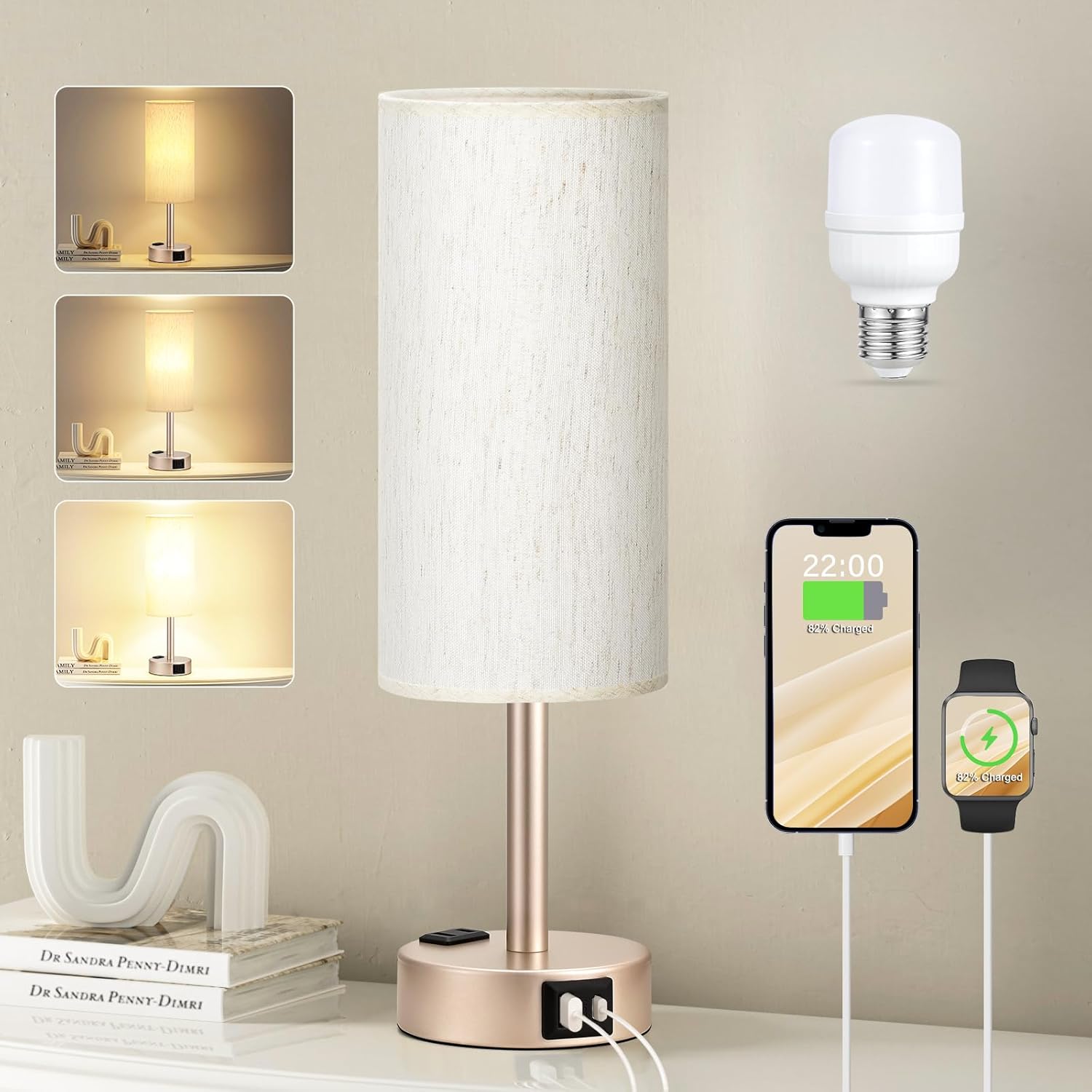 Bedside Touch Lamp 3-Way Dimmable