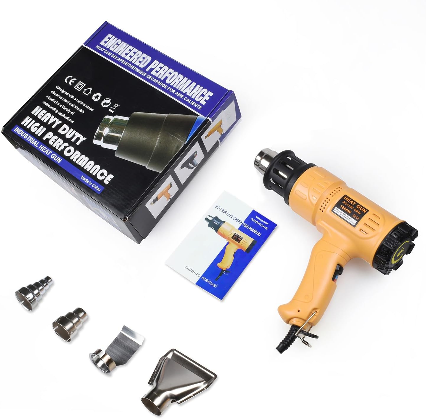 SEEKONE Heat Gun Fast Heating Heavy Duty Hot Air Gun Kit