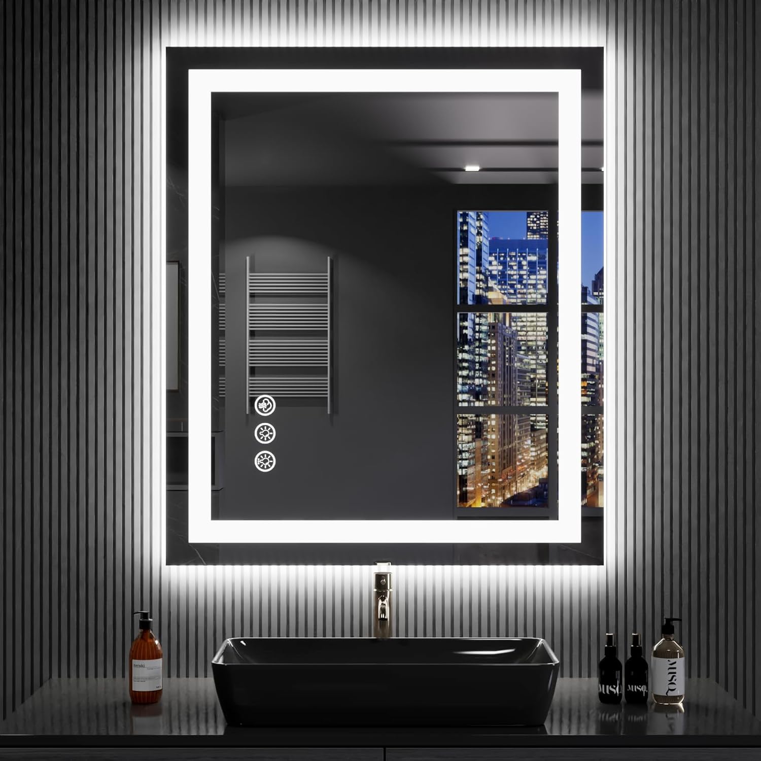 LOAAO 24X32 LED Bathroom Mirror with Lights