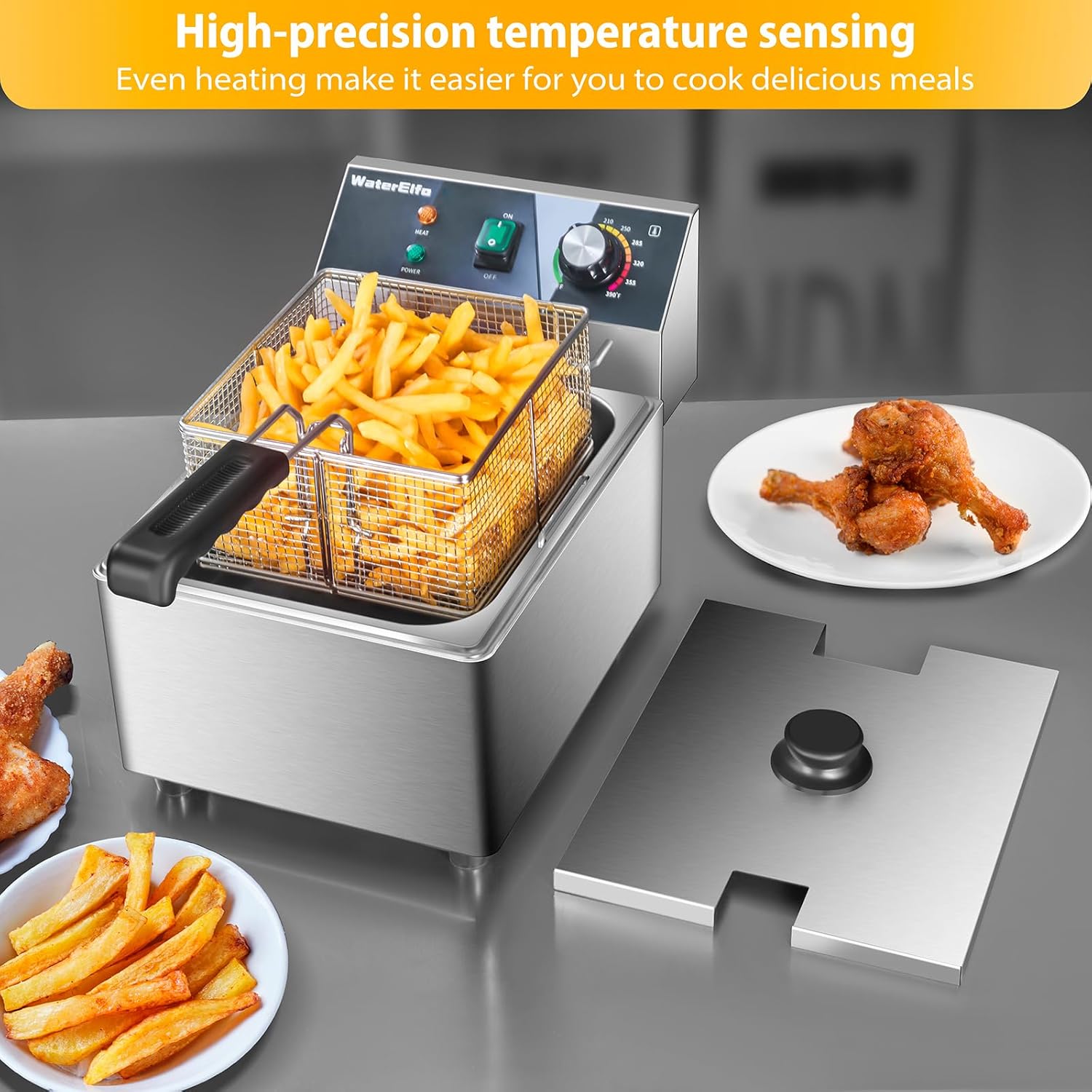Electric Deep Fryer with Adjustable Temperature