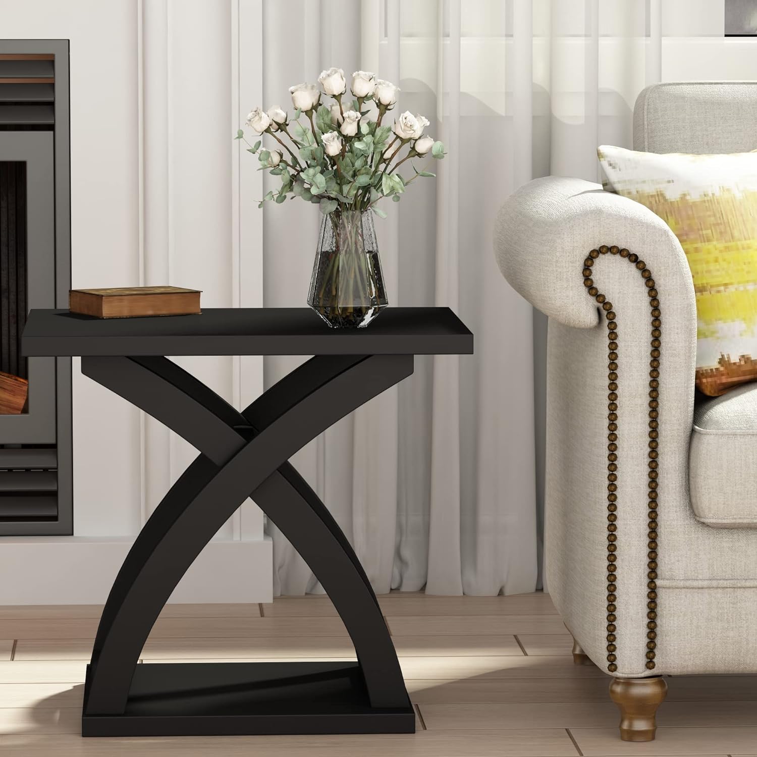 ChooChoo End Side Modern End Table with Storage Shelf
