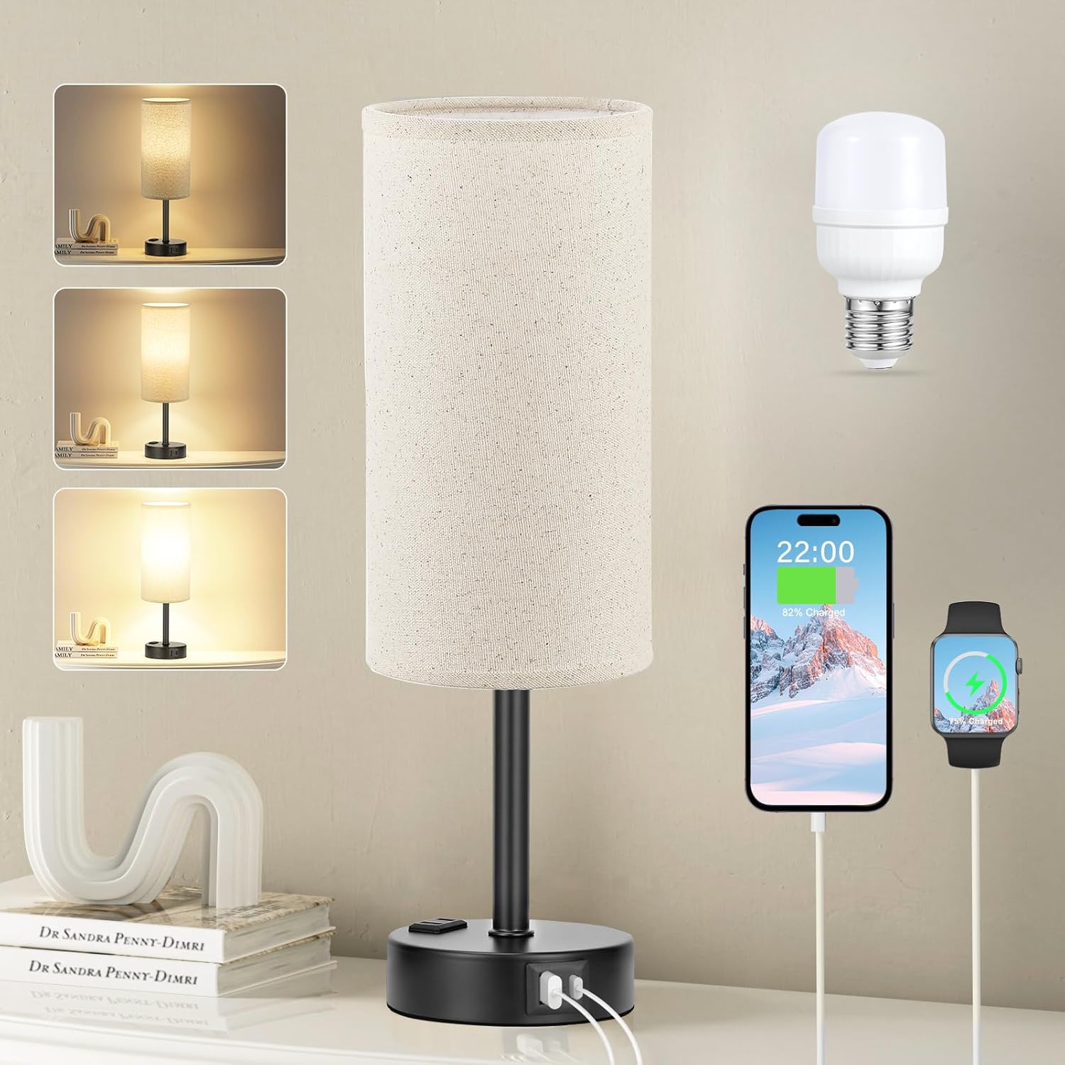 Bedside Touch Lamp 3-Way Dimmable