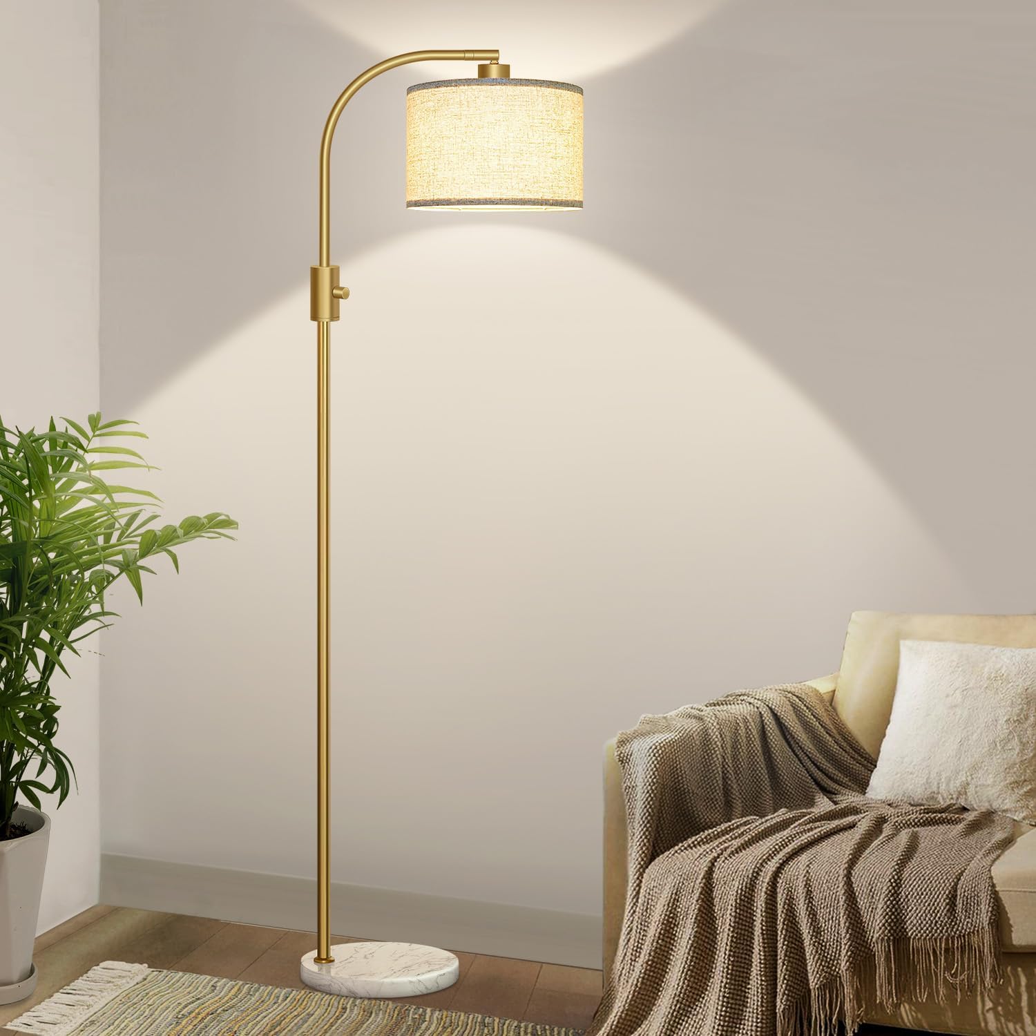 Nintiue Upgraded Modern Arc Dimmable Tall Standing Floor Lamp