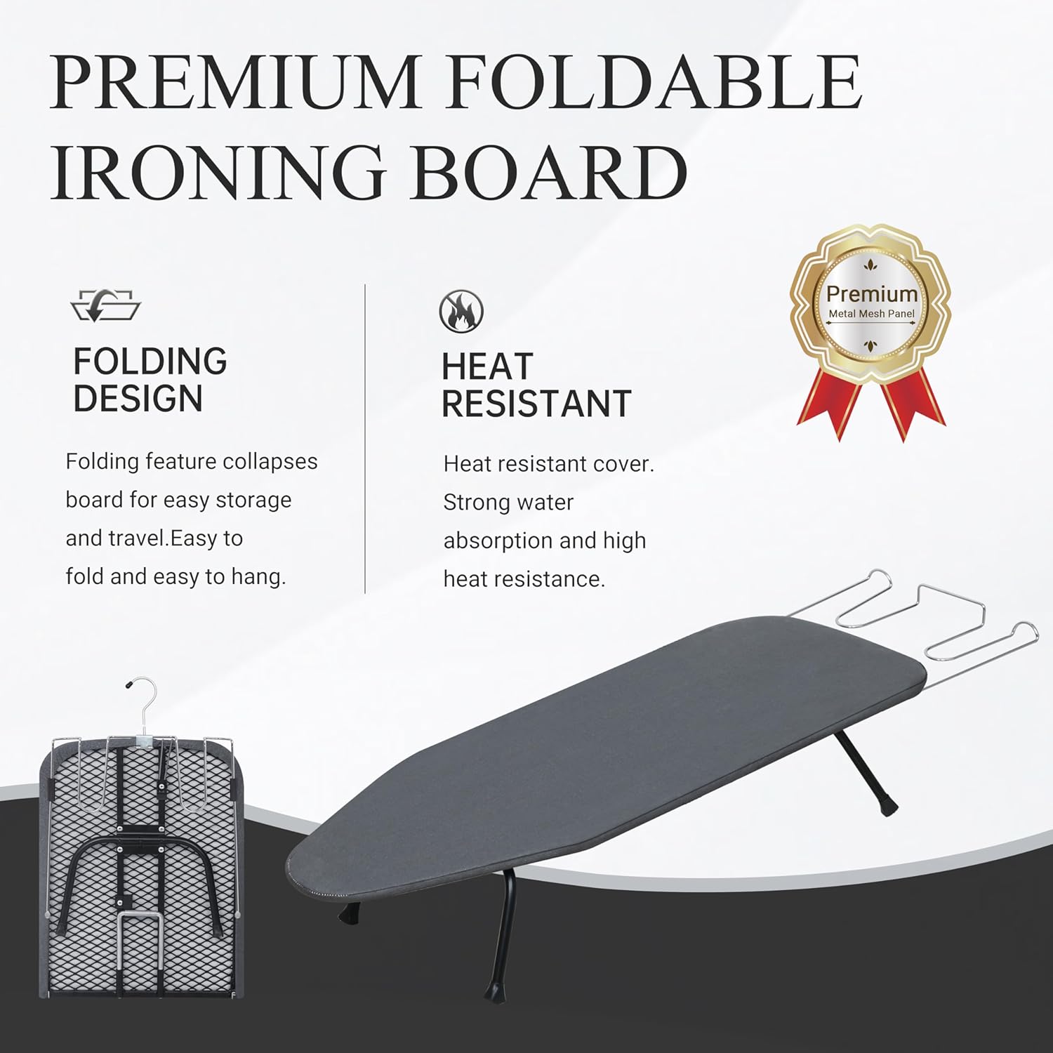 Metal Mesh Panel Tabletop Ironing Board