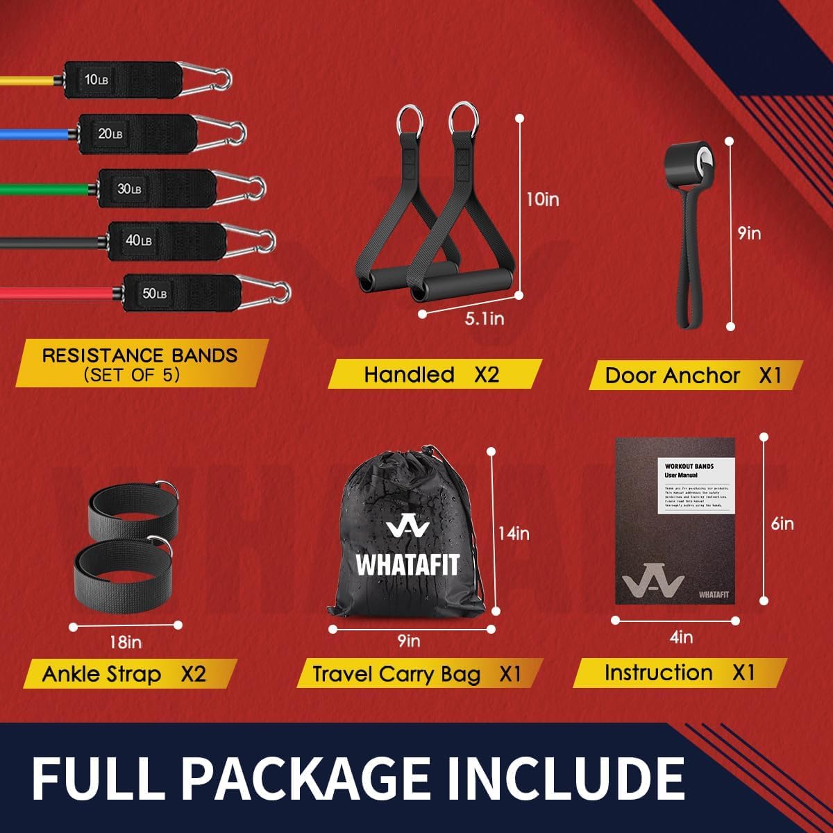 Exercise Bands with Handles for Home Gym
