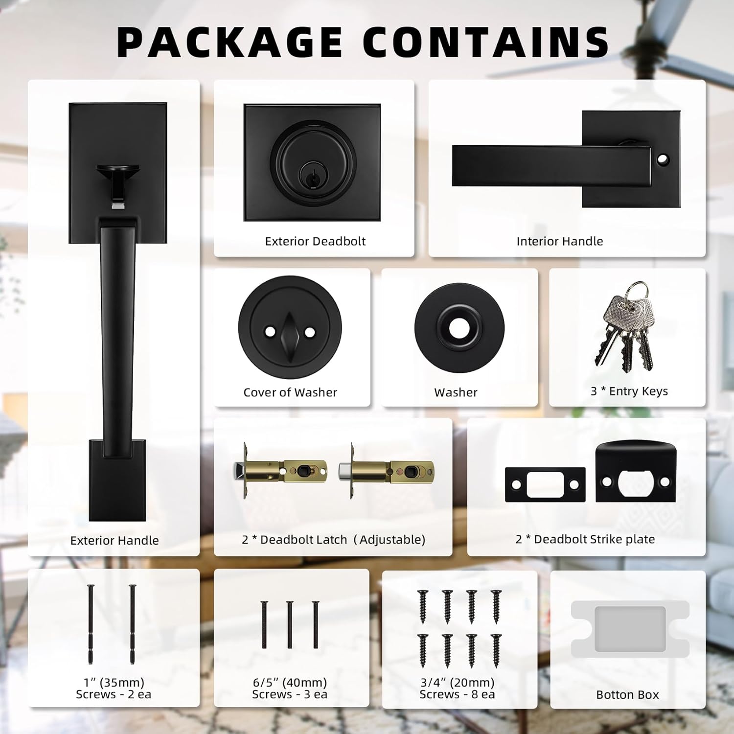Azdele Front Door Handle and Deadbolt Set Front Door Lock Set