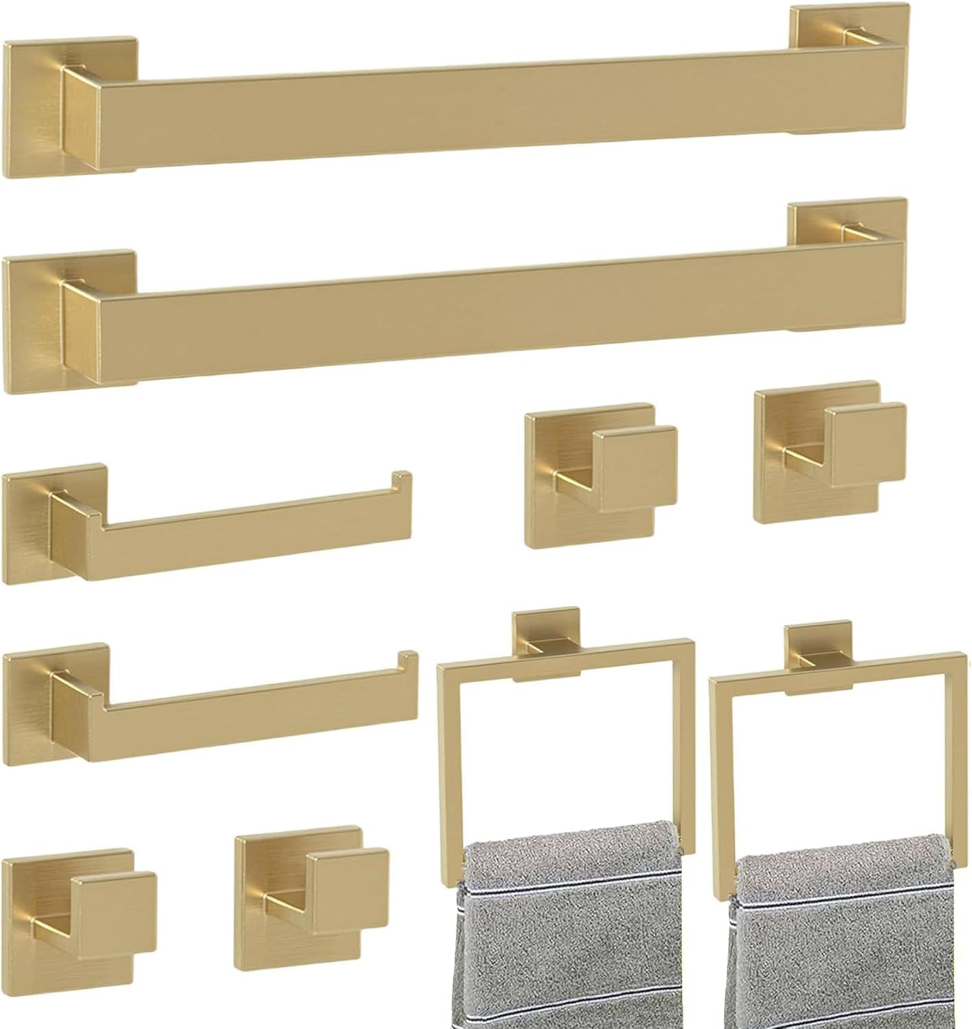 5-Pieces Matte Black Bathroom Hardware Accessories Set