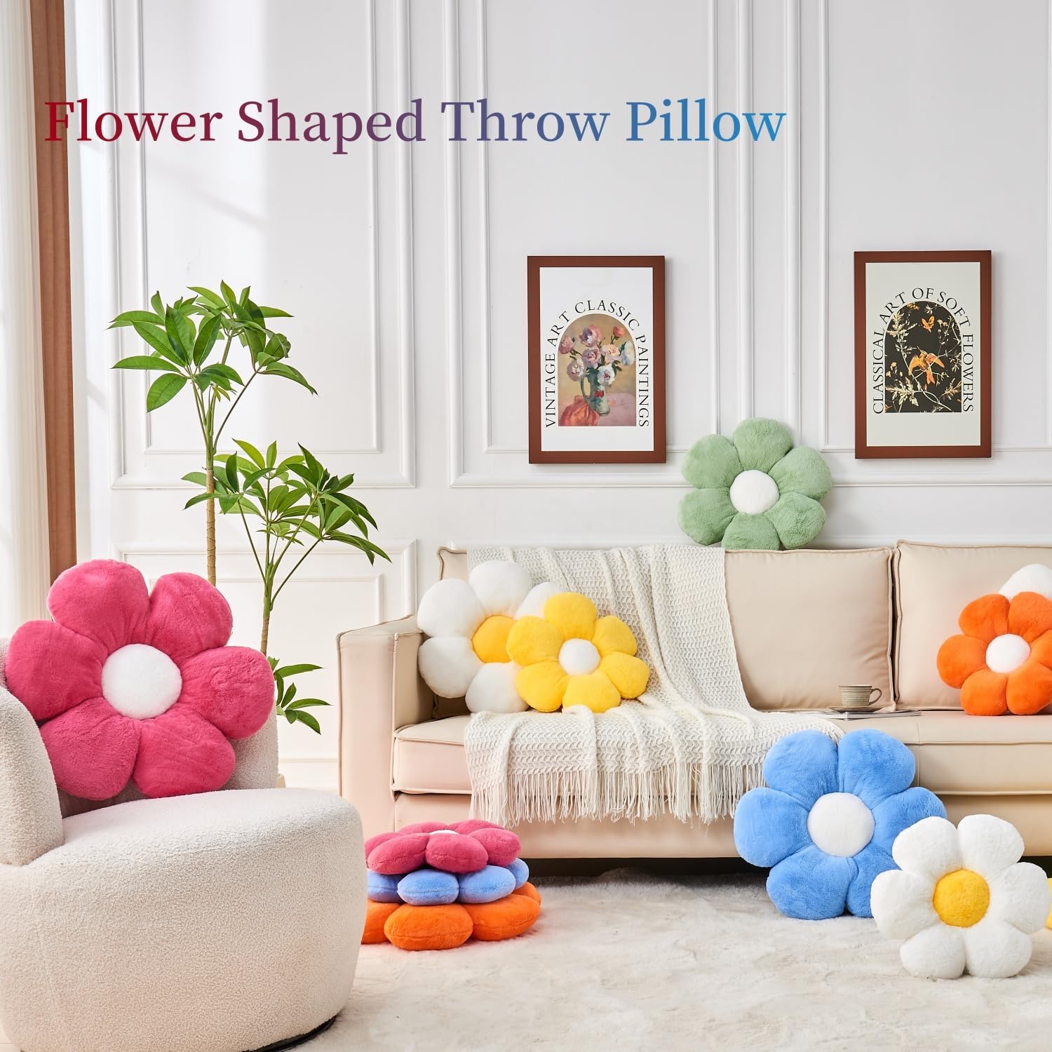 Pink Flower Pillow Flower Shaped