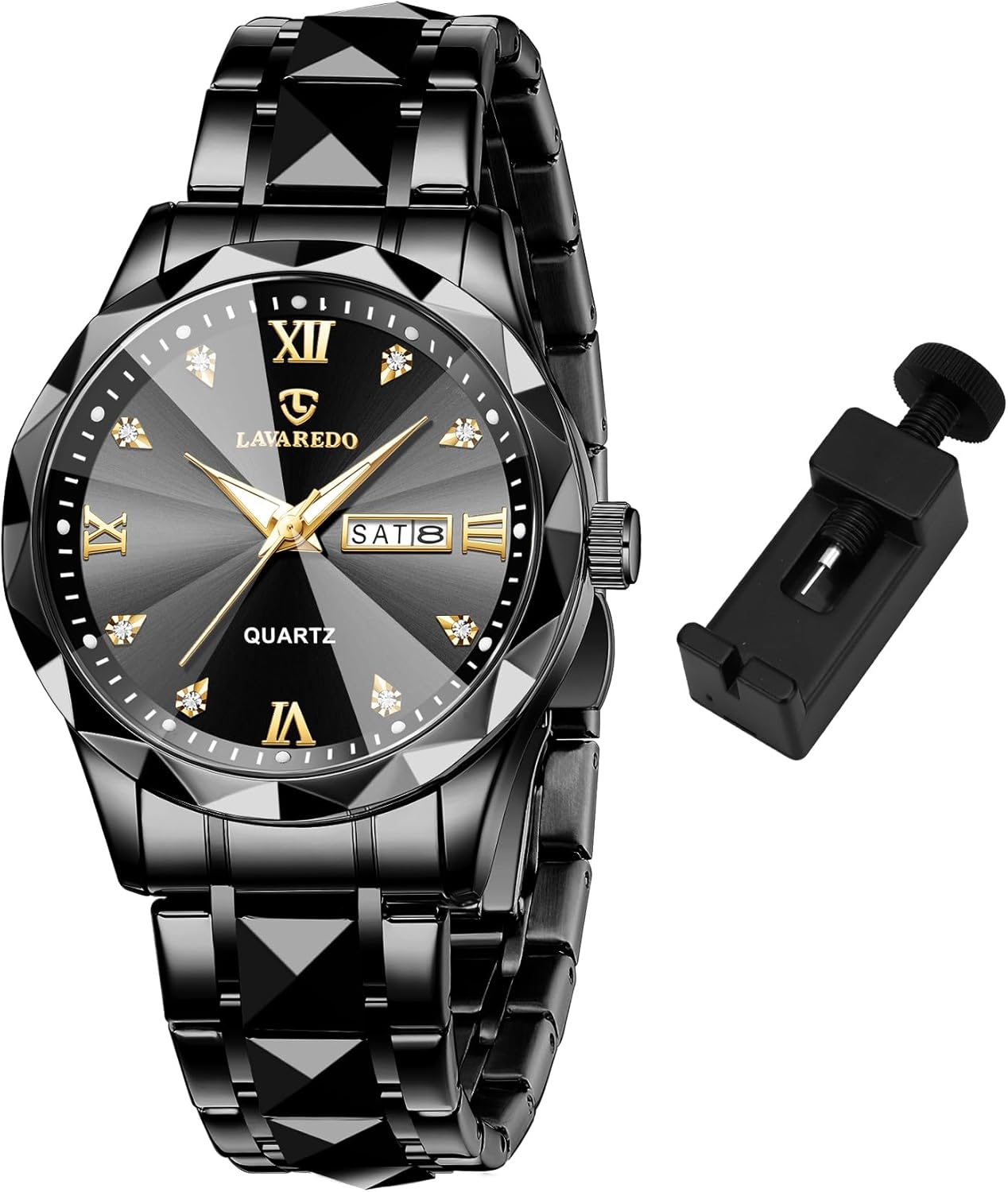 Men’s Luxury Diamond Stainless Steel Watch