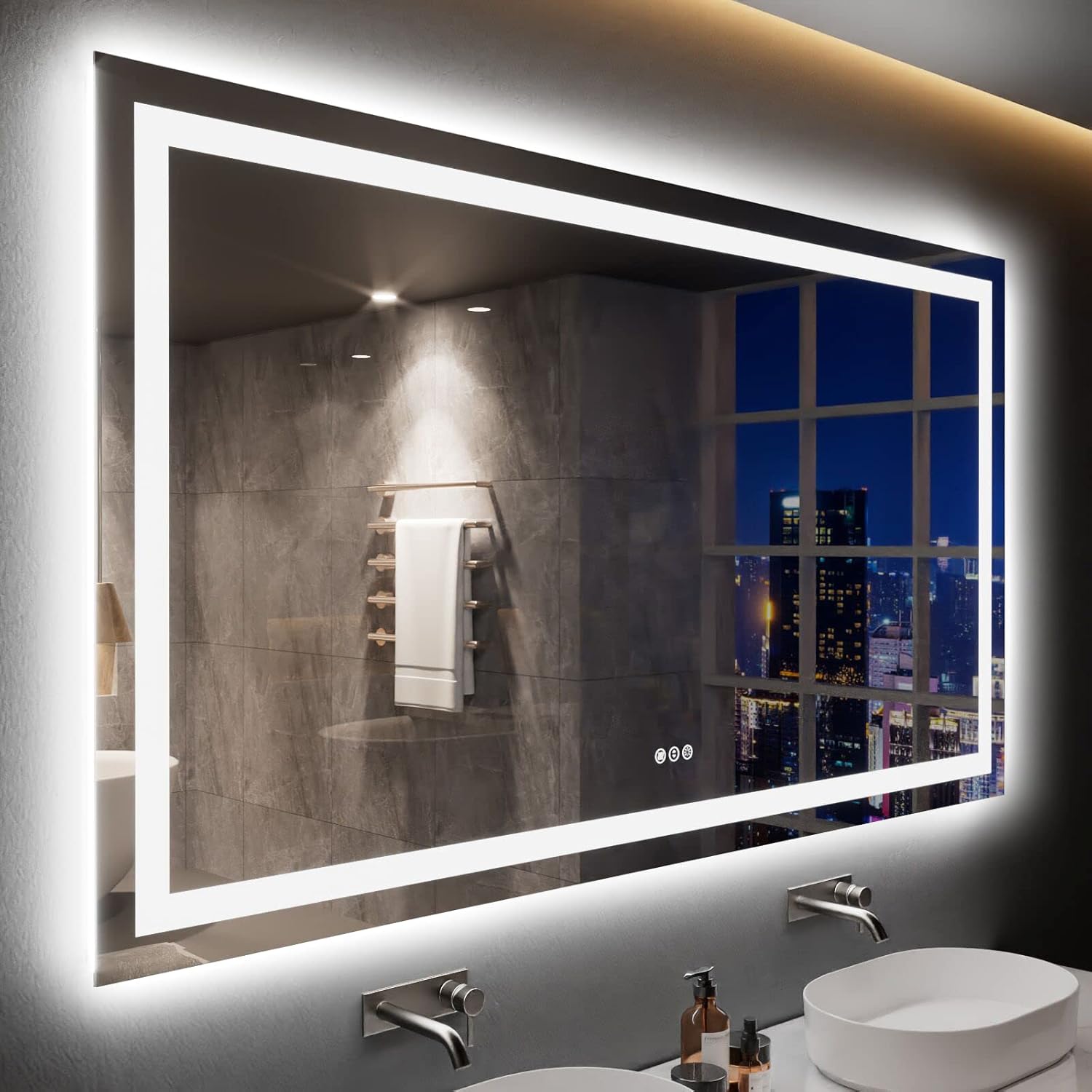 LOAAO 24X32 LED Bathroom Mirror with Lights